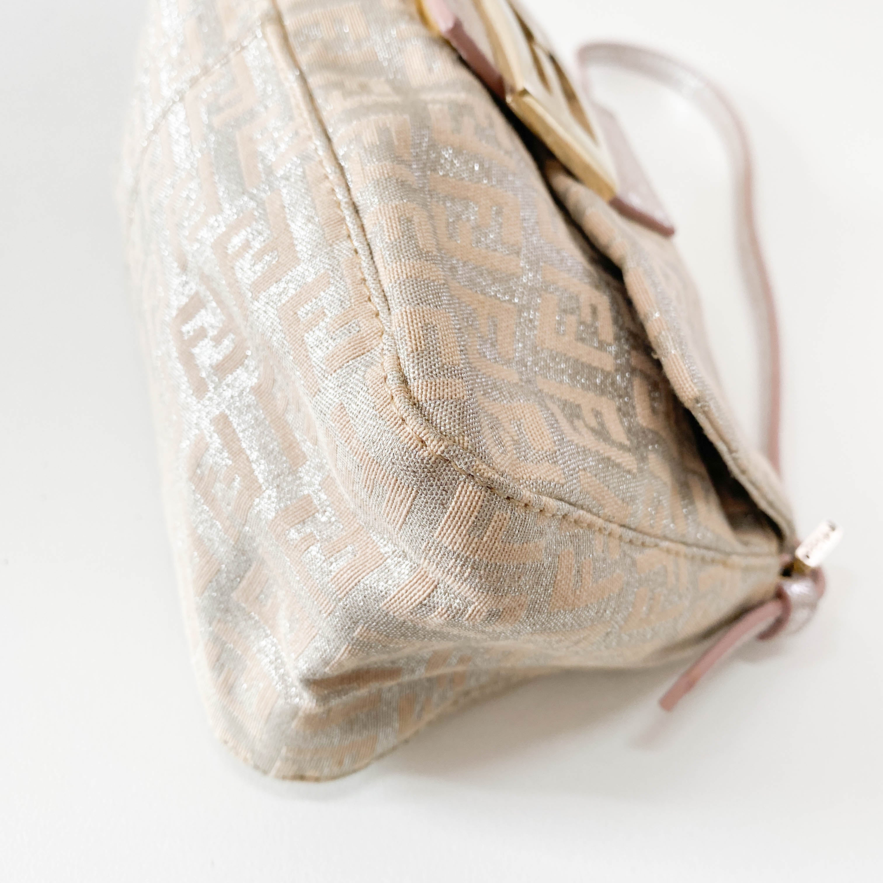 Mini Mamma Baguette Pink Coated Canvas Bag