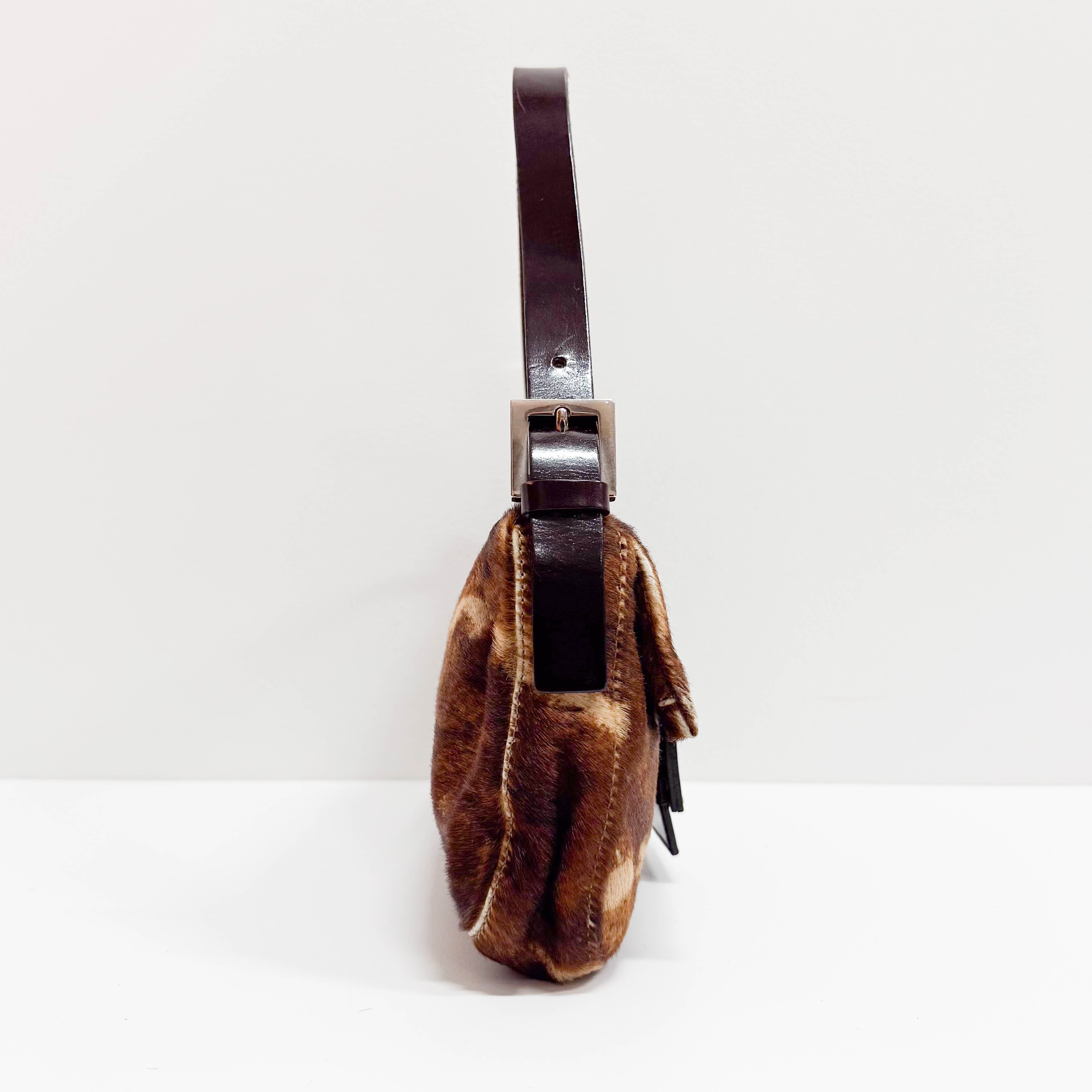 Baguette Brown Pony Hair Shoulder Bag