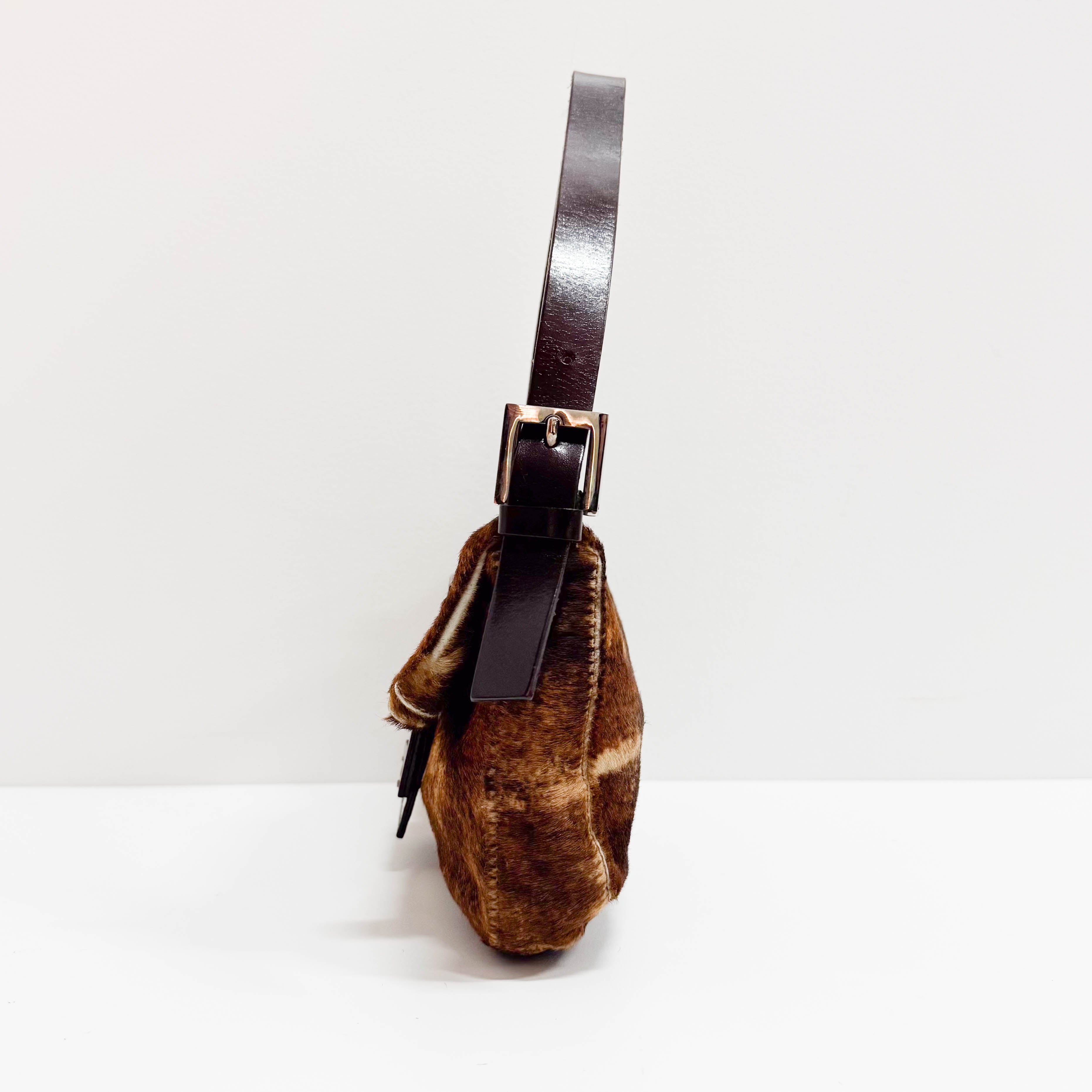 Baguette Brown Pony Hair Shoulder Bag