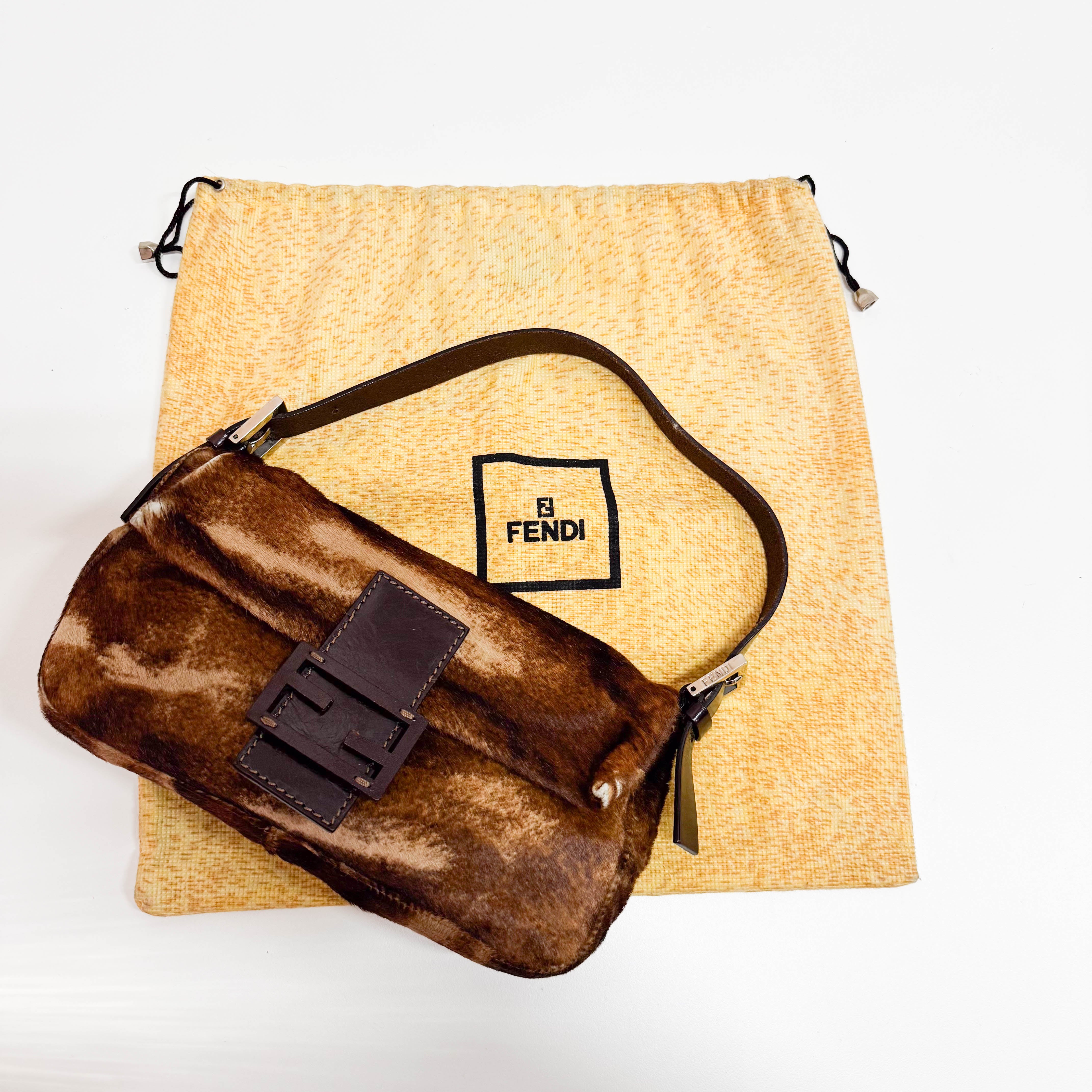 Baguette Brown Pony Hair Shoulder Bag