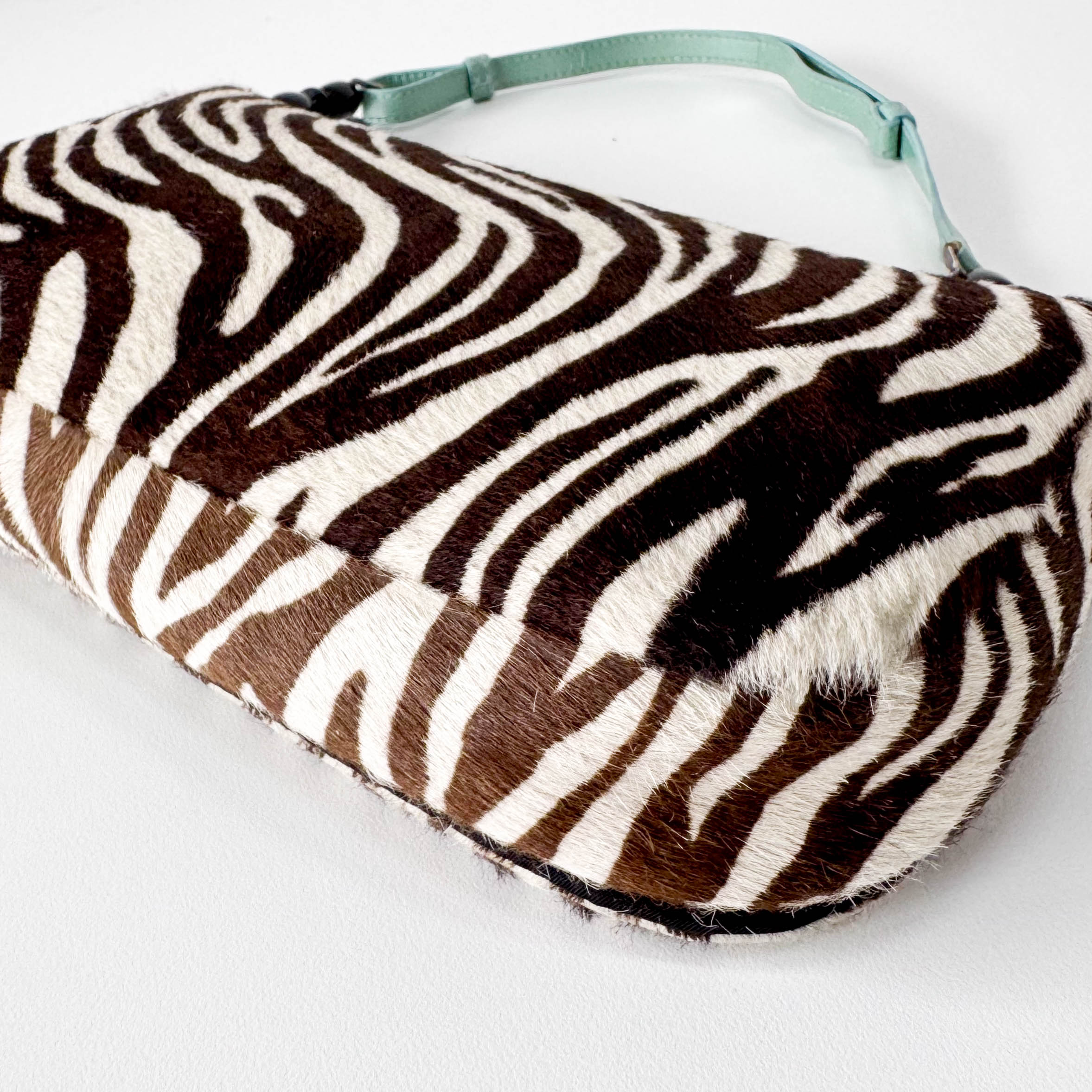 Malice Pearl Zebra Print Pony Hair Shoulder Bag