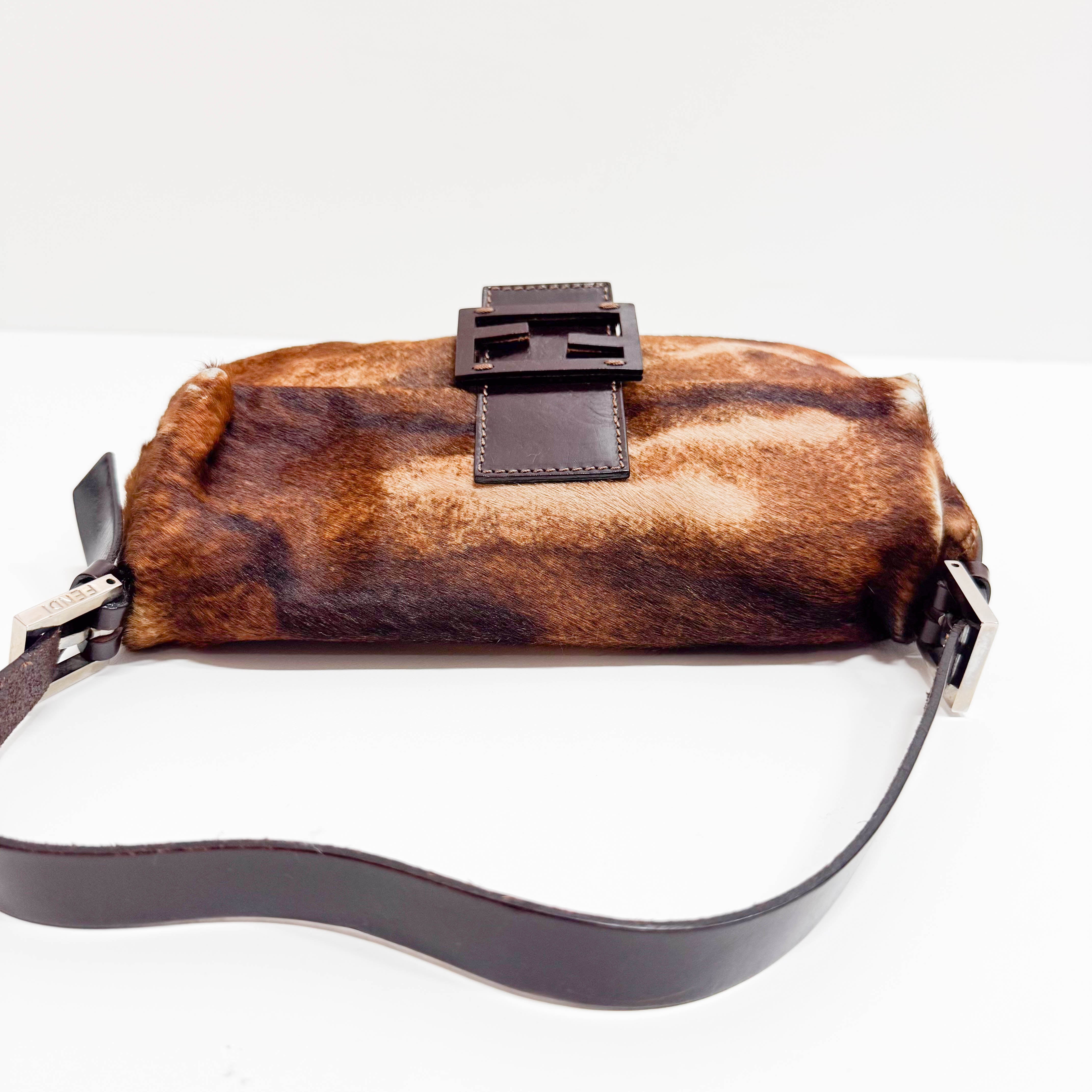 Baguette Brown Pony Hair Shoulder Bag