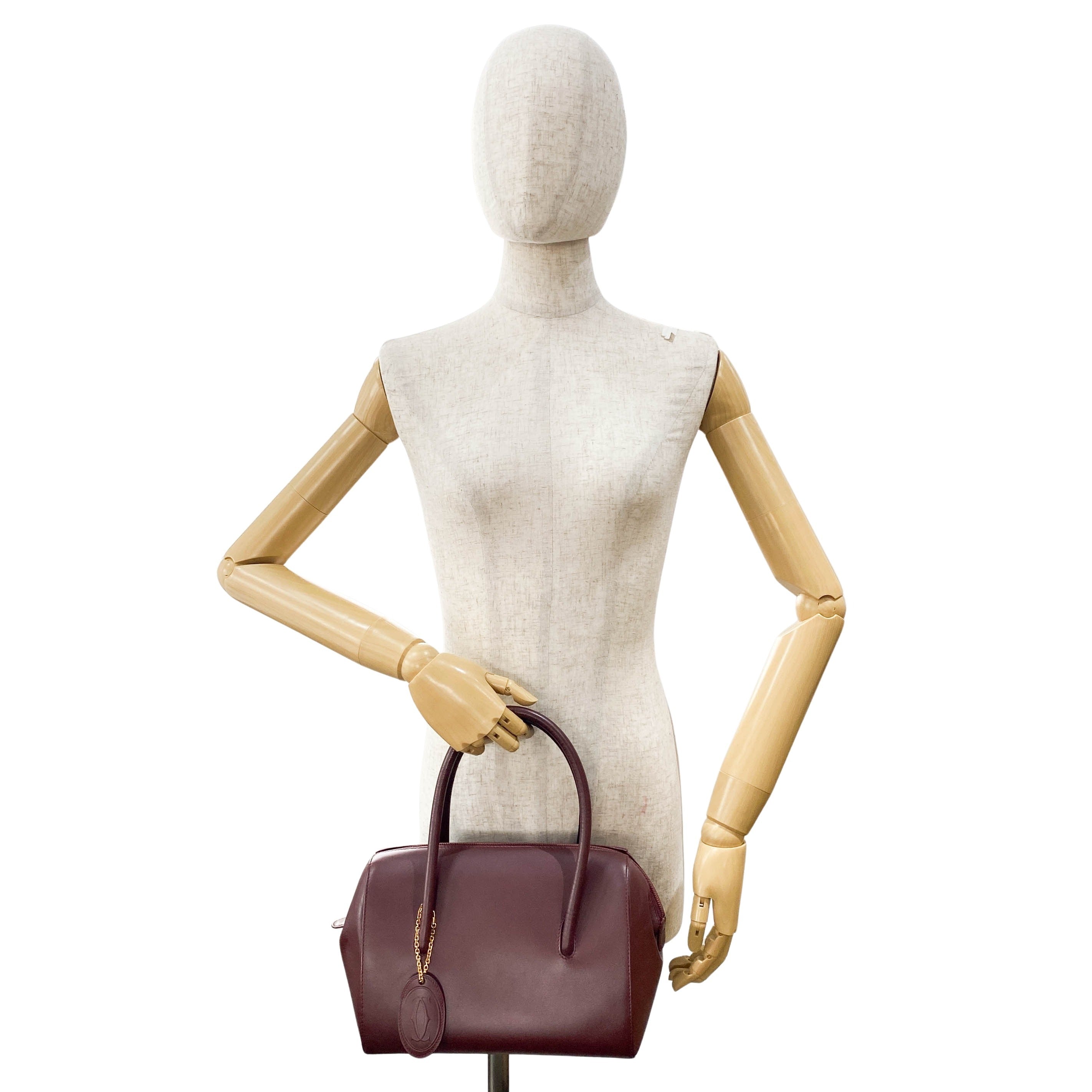 Must Line Burgundy Leather Top Handle Bag