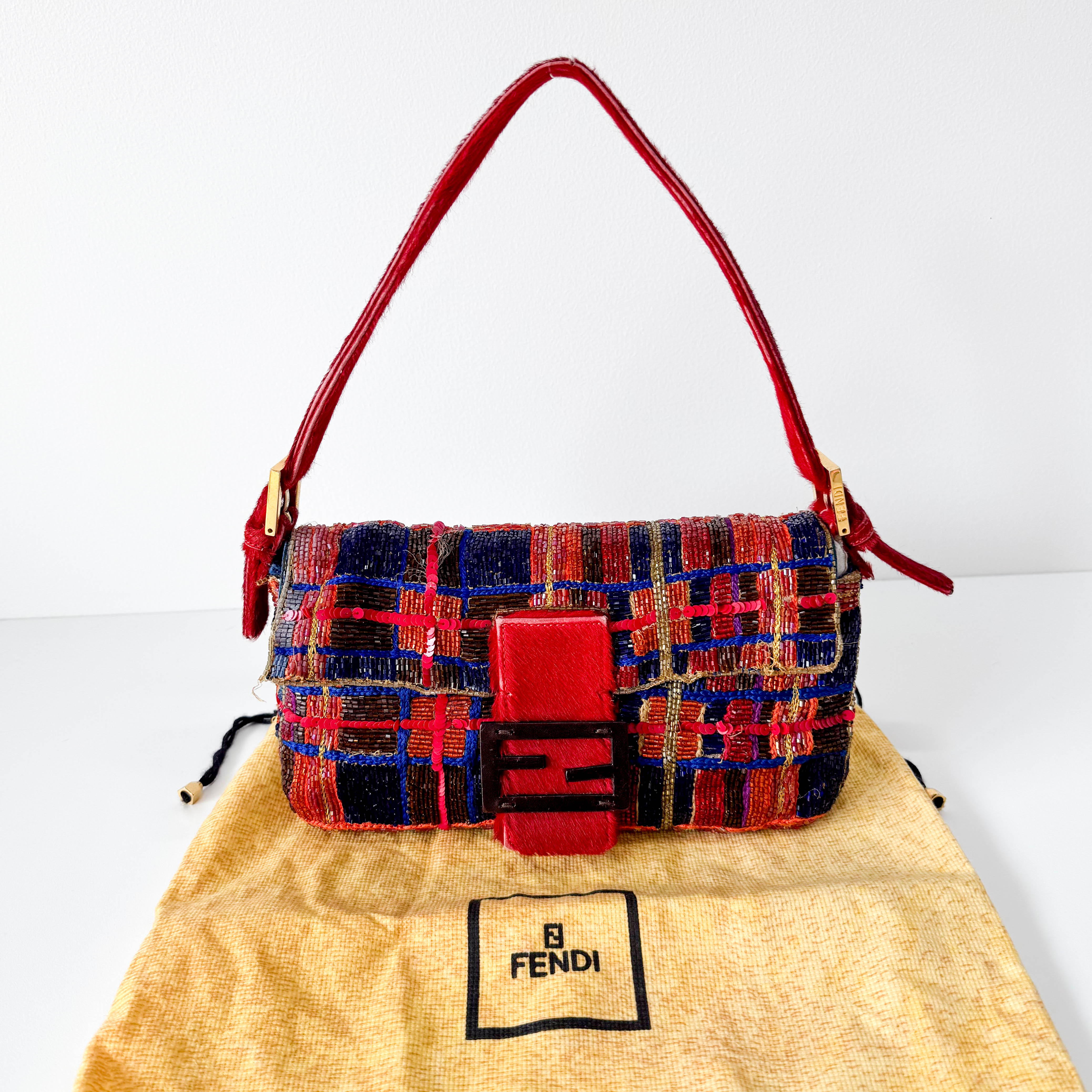 Baguette Multicolor Beaded Shoulder Bag