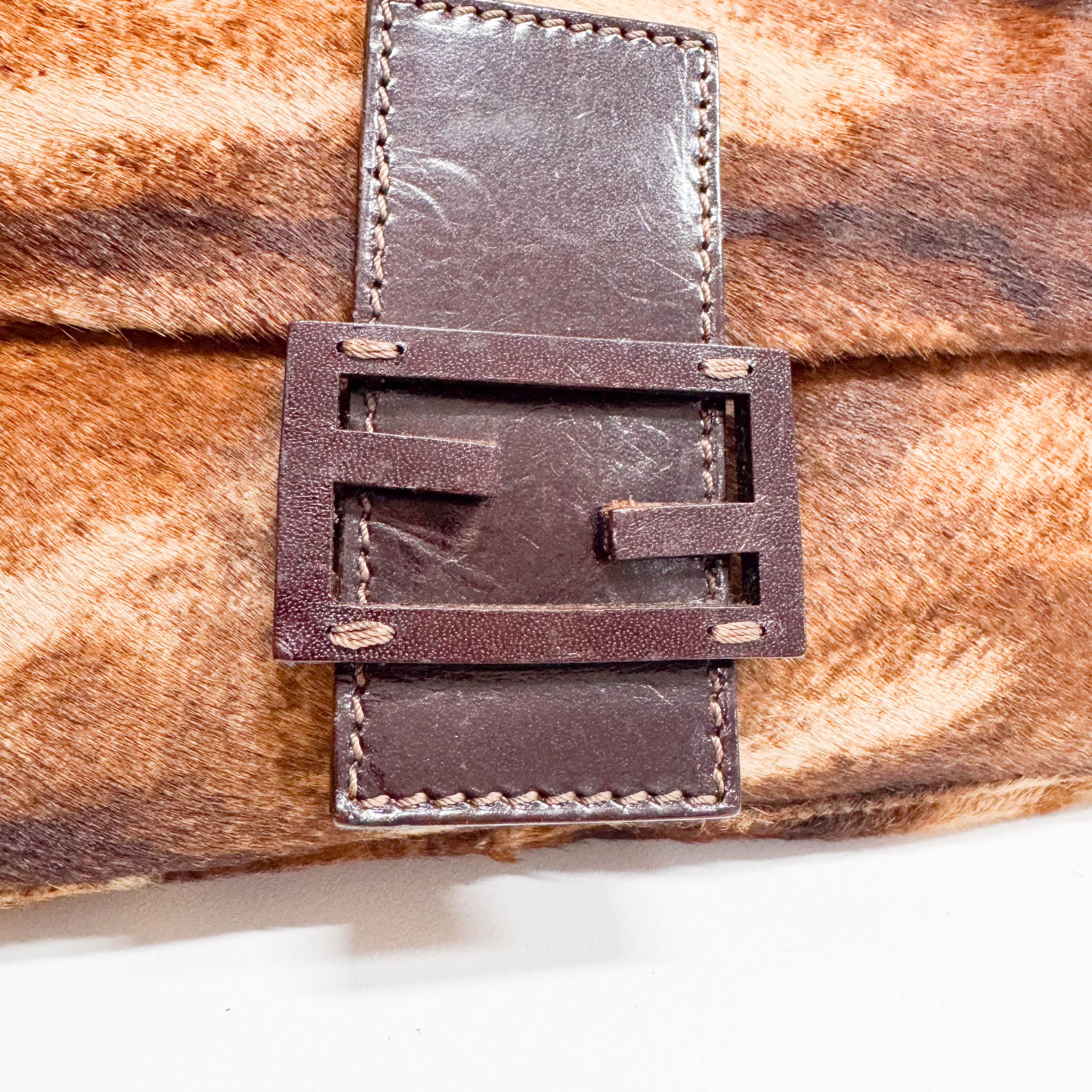 Baguette Brown Pony Hair Shoulder Bag