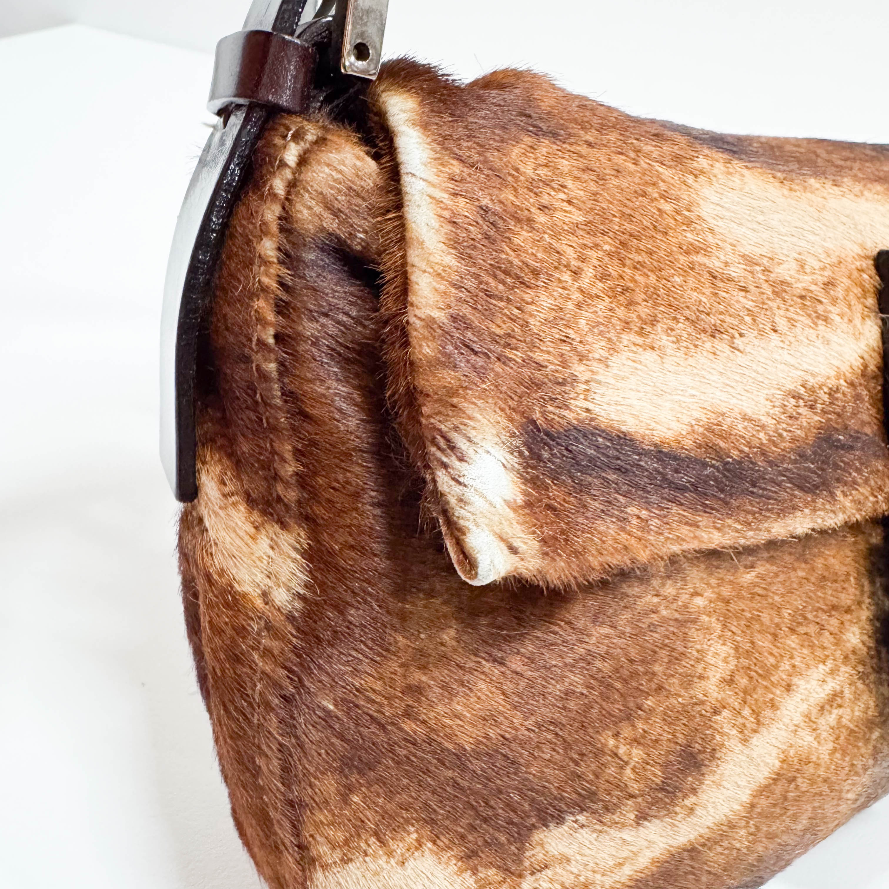 Baguette Brown Pony Hair Shoulder Bag