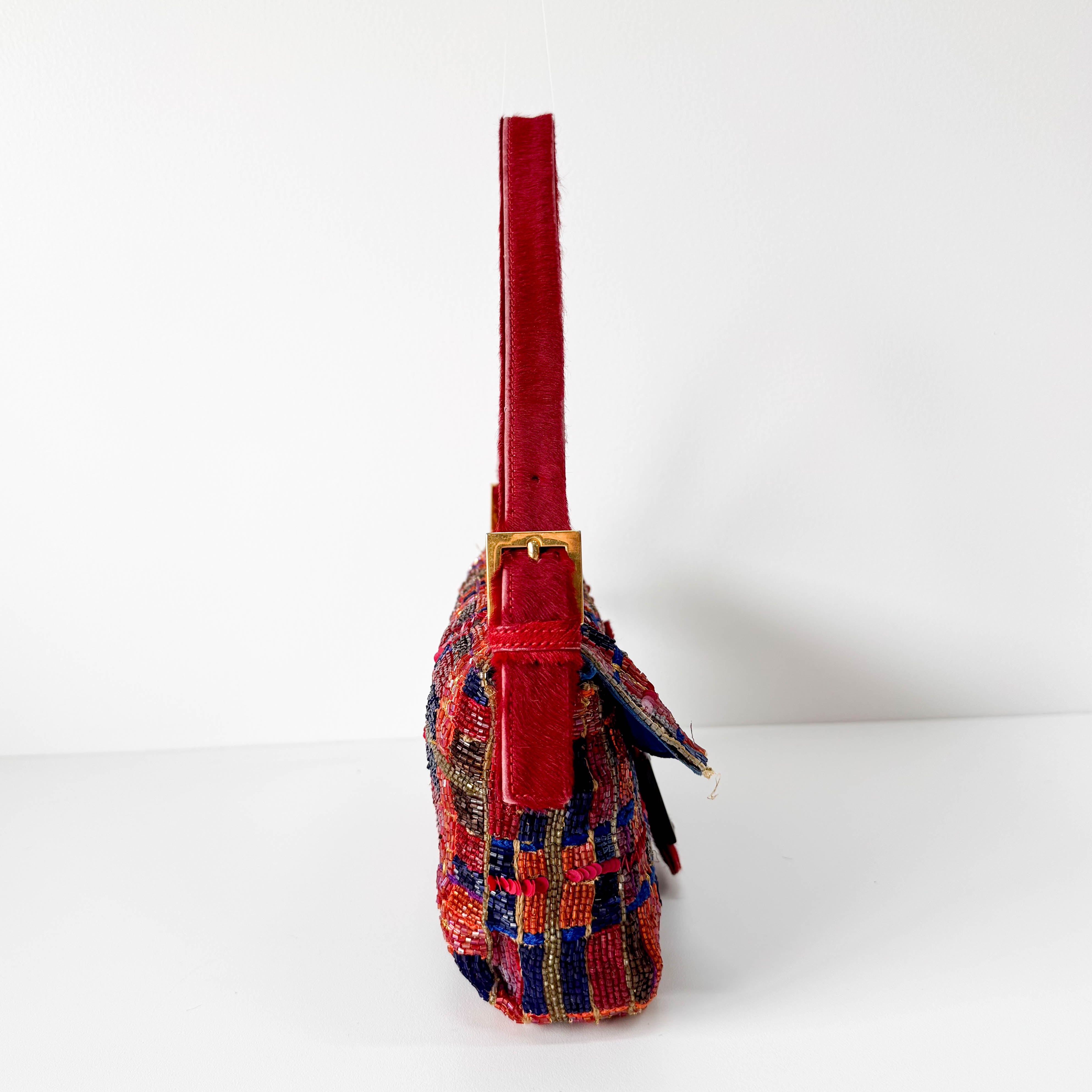 Baguette Multicolor Beaded Shoulder Bag