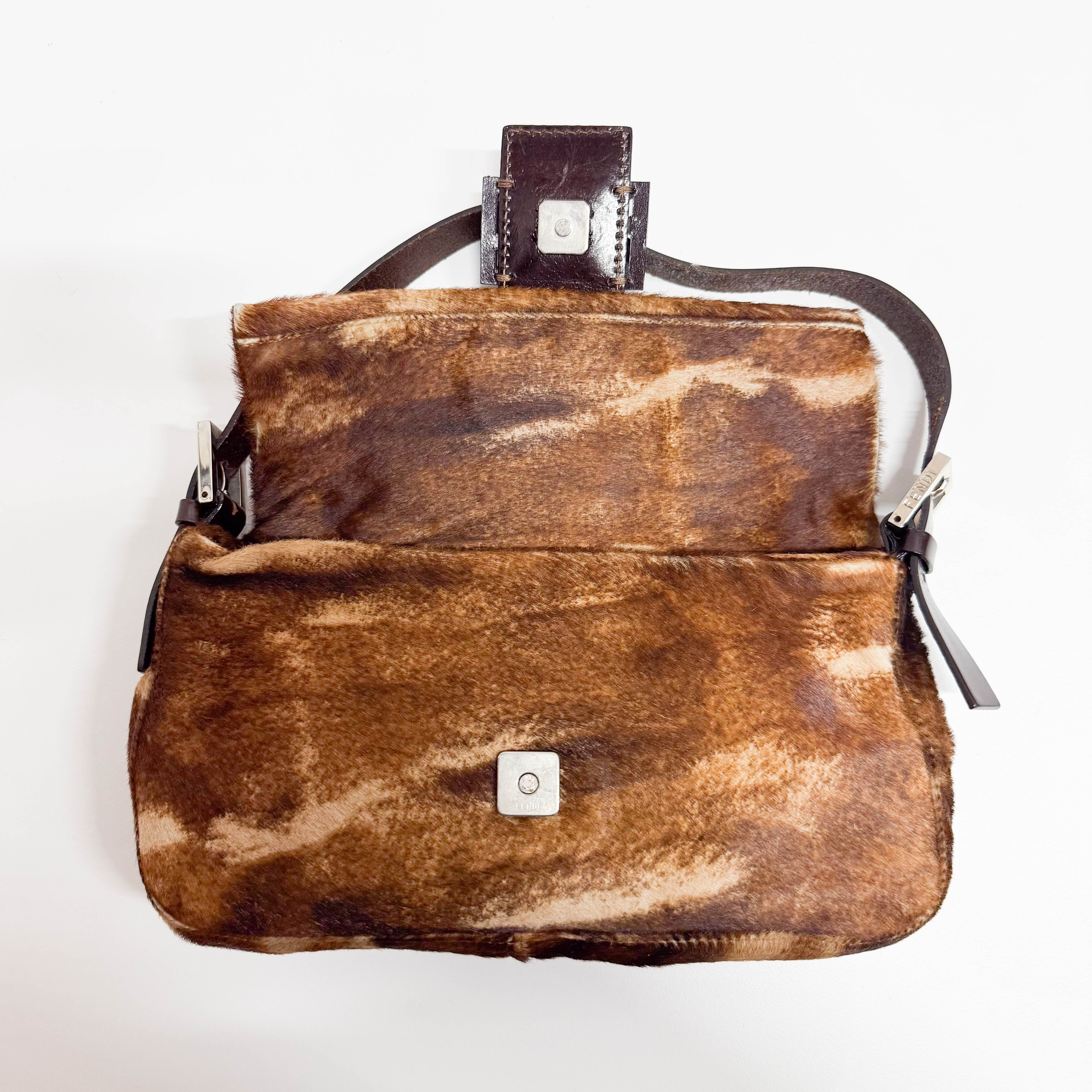 Baguette Brown Pony Hair Shoulder Bag