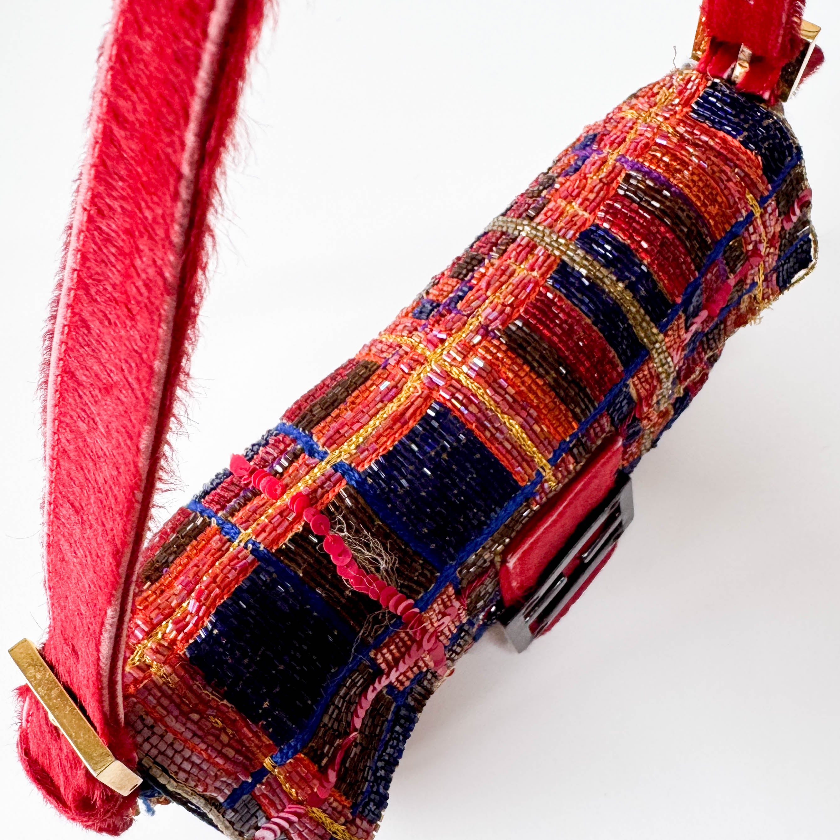 Baguette Multicolor Beaded Shoulder Bag
