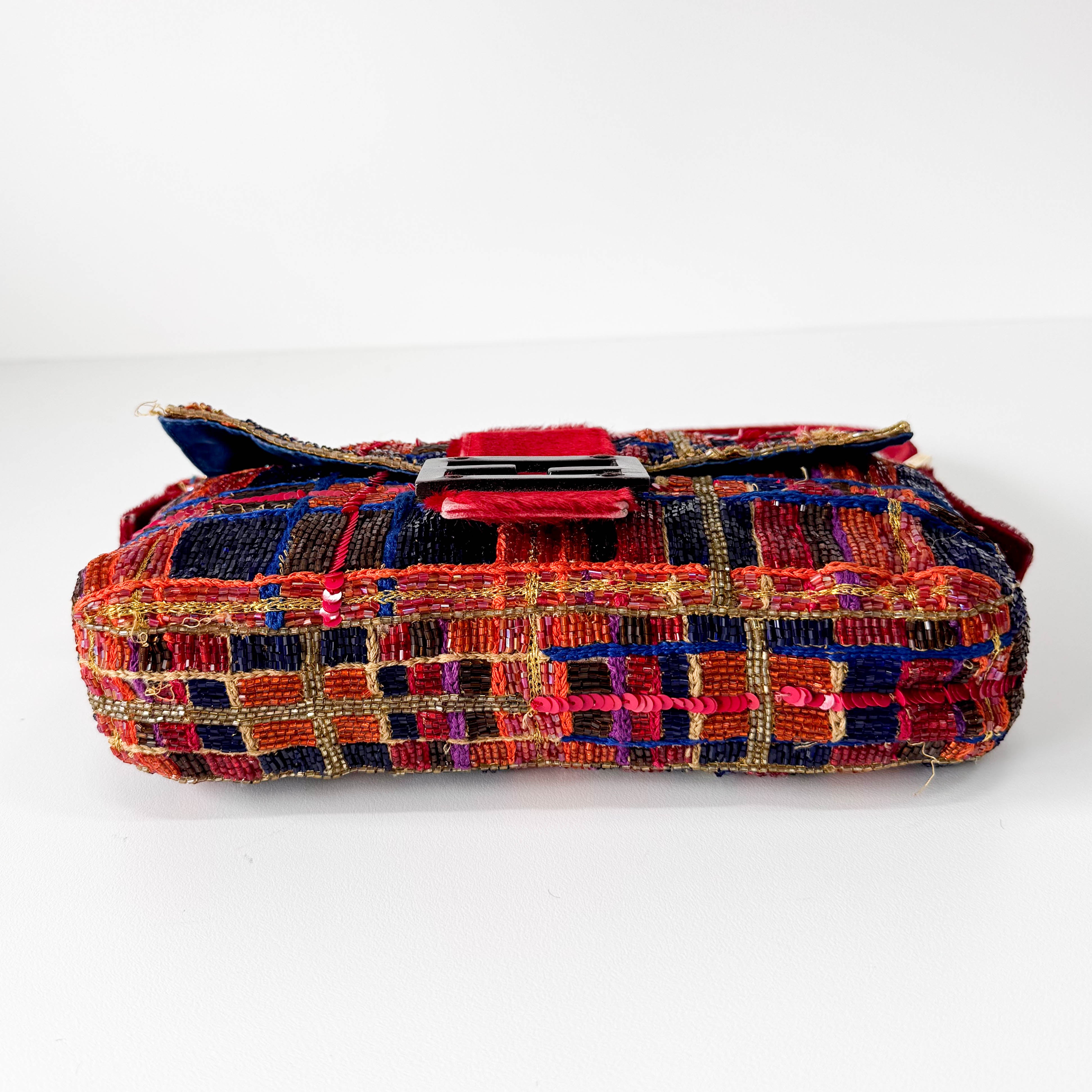 Baguette Multicolor Beaded Shoulder Bag