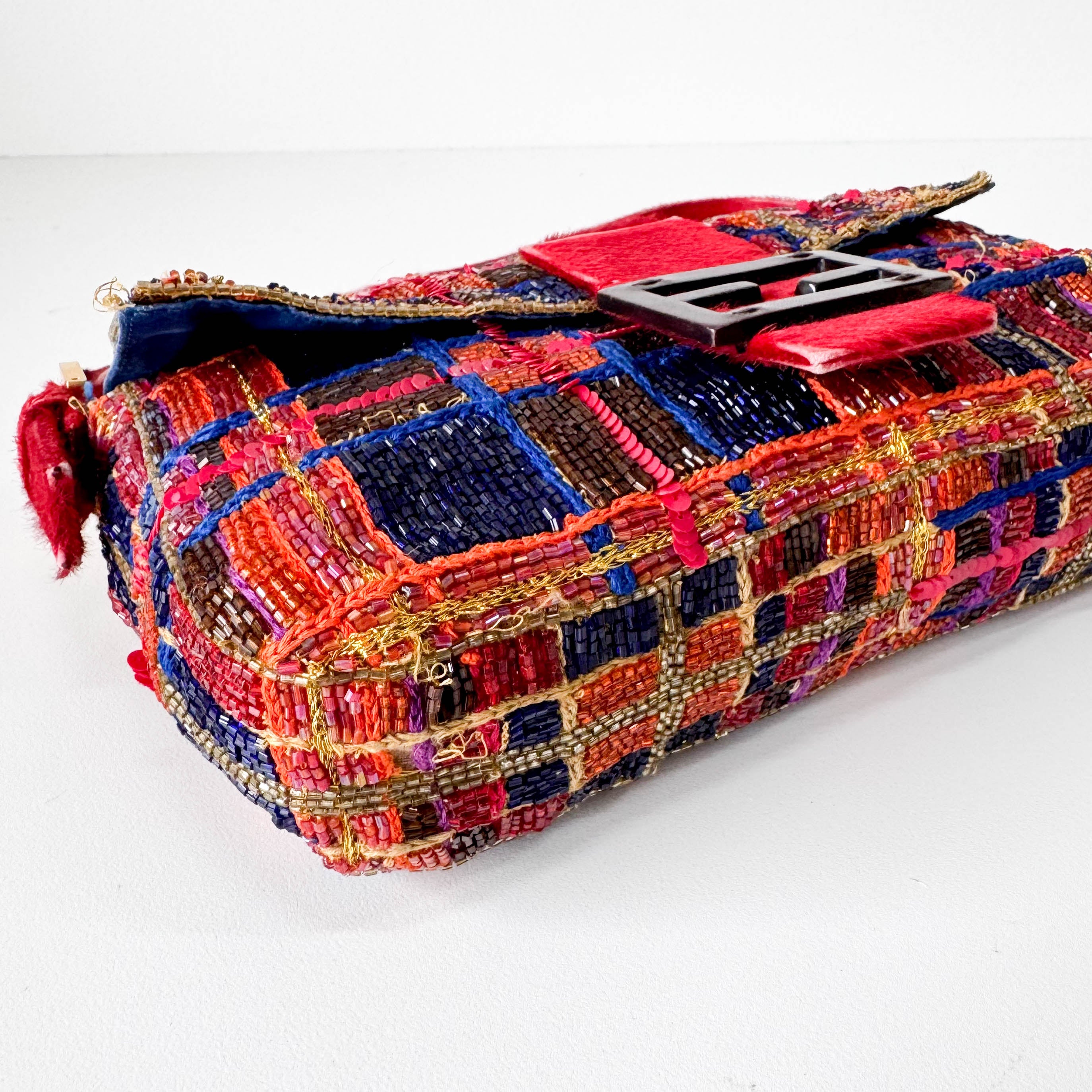 Baguette Multicolor Beaded Shoulder Bag