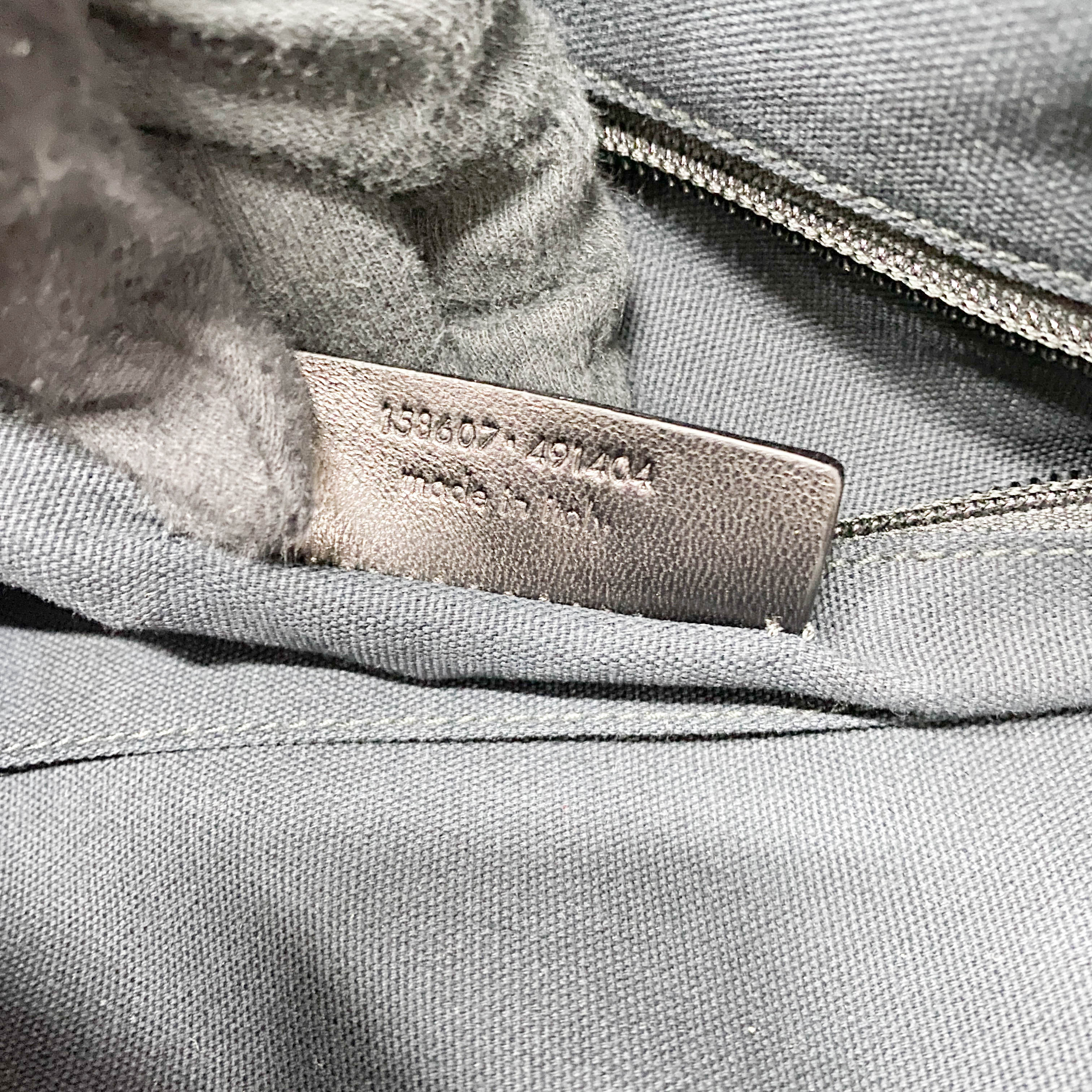 Grey Croc Embossed Leather Tote Handbag