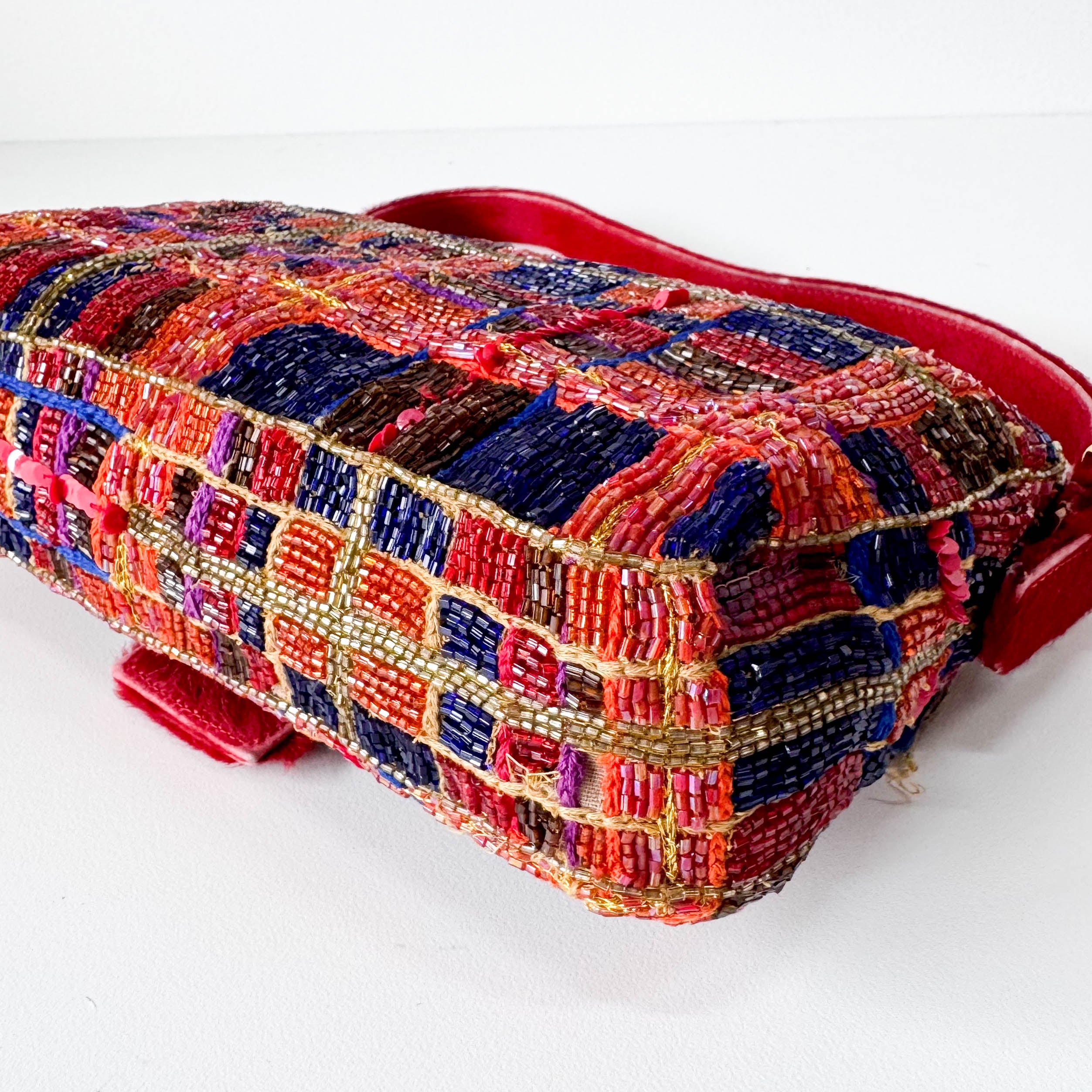 Baguette Multicolor Beaded Shoulder Bag