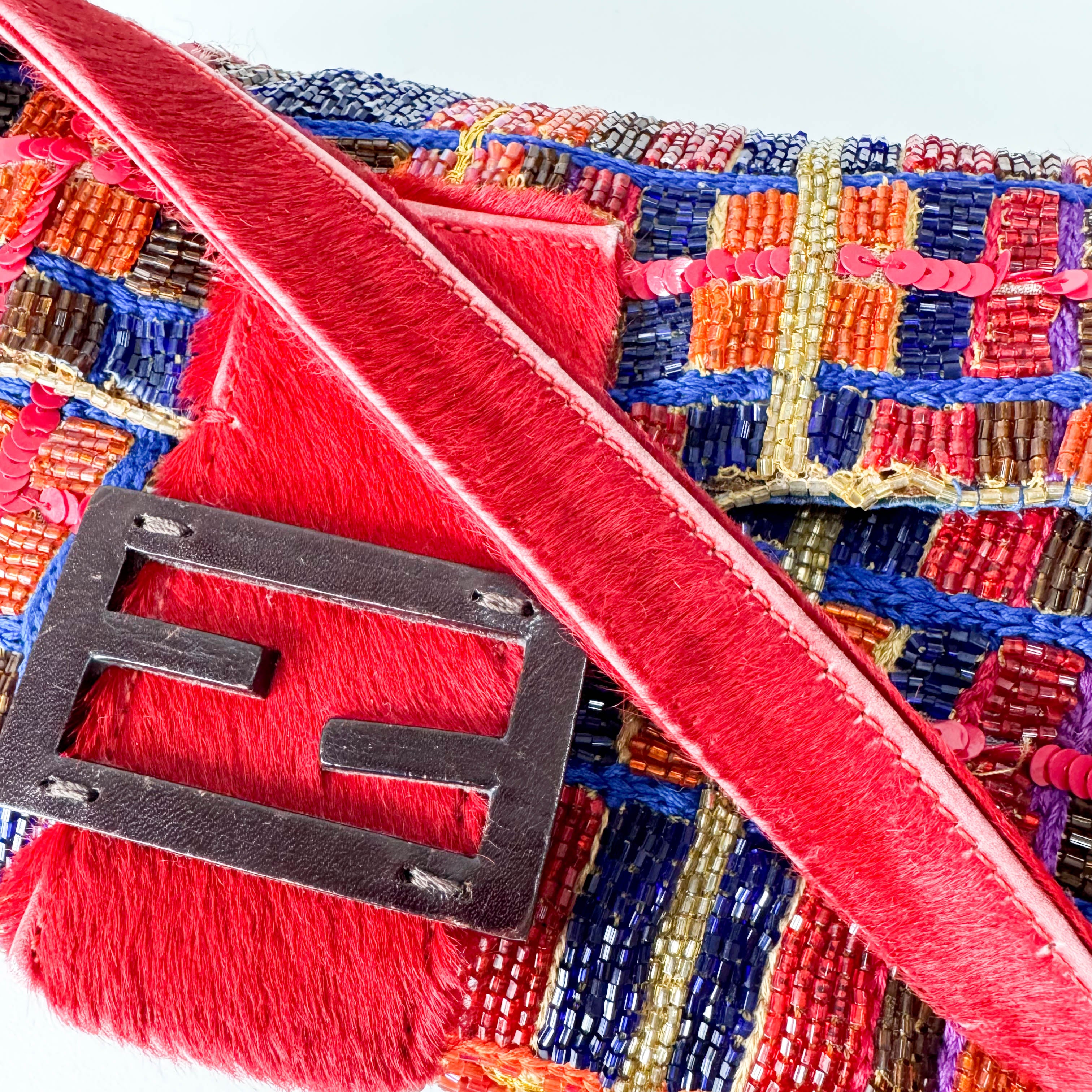 Baguette Multicolor Beaded Shoulder Bag