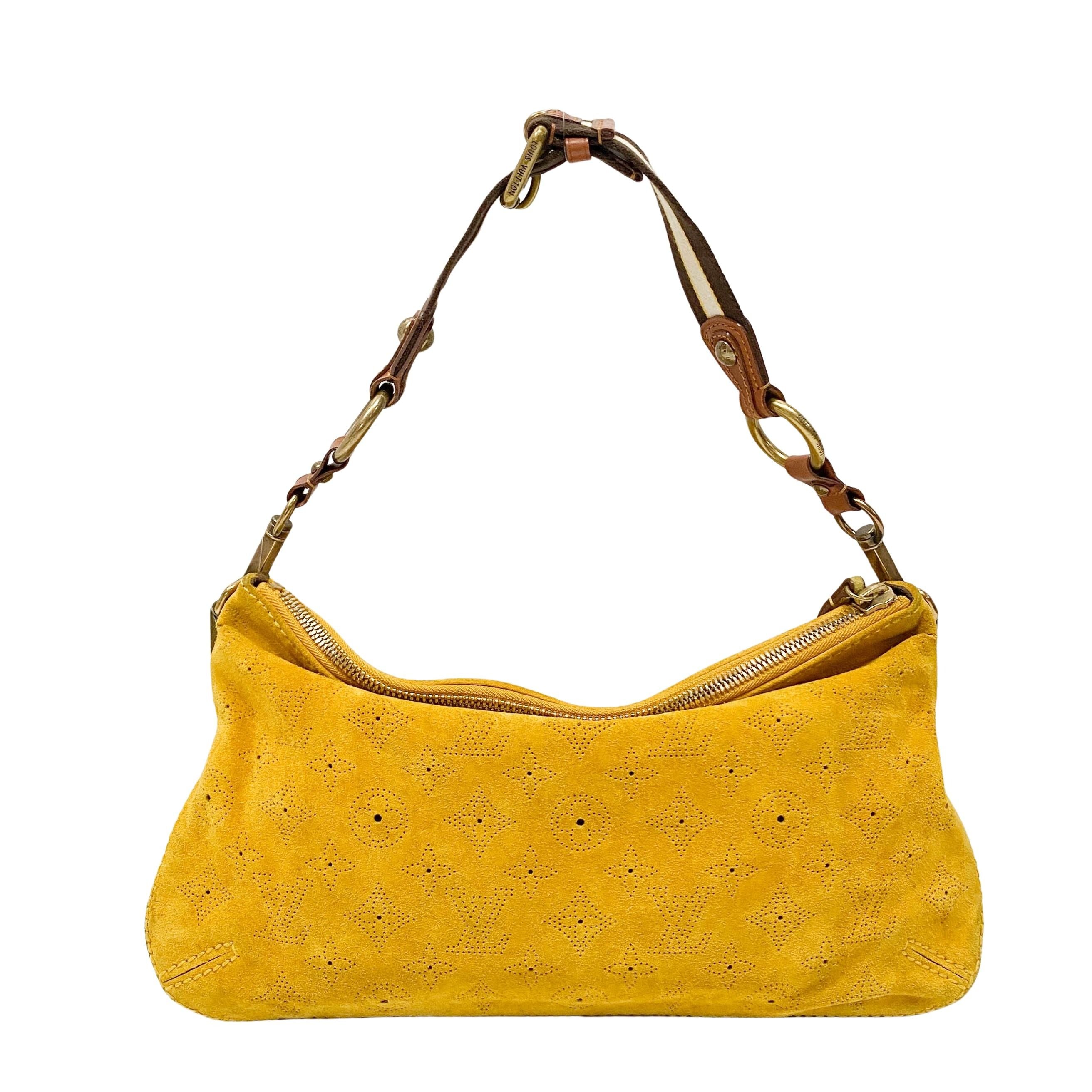 Onatah Yellow Monogram Suede Bag