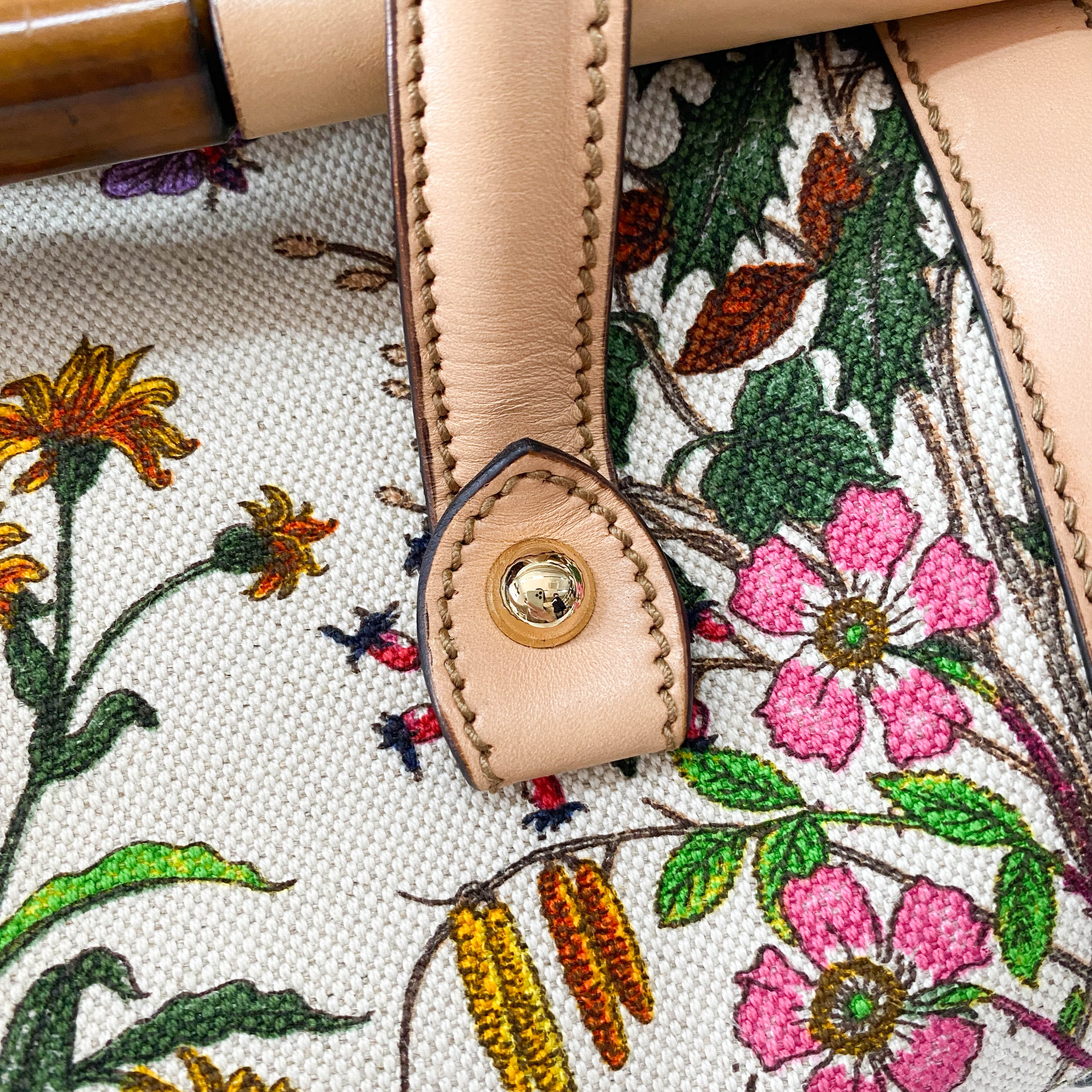 Bamboo Multi-colour Floral Canvas Bag