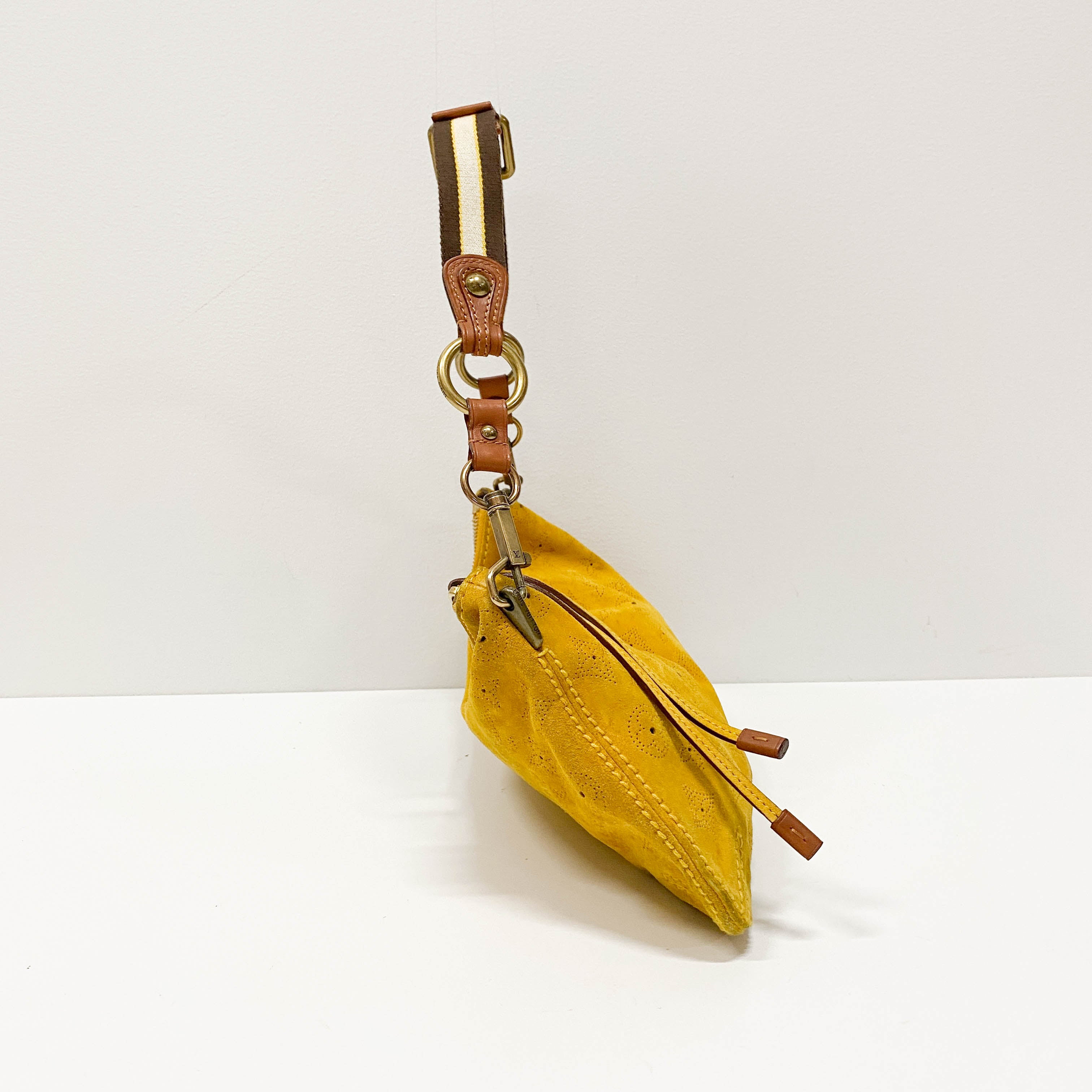 Onatah Yellow Monogram Suede Bag