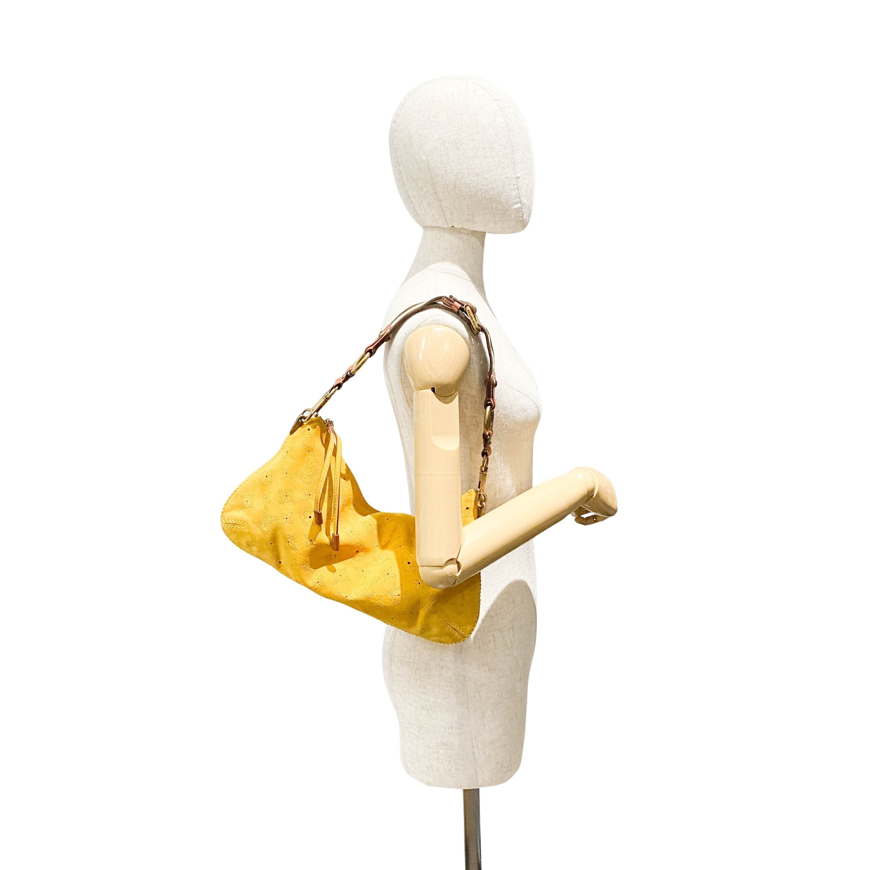 Onatah Yellow Monogram Suede Bag