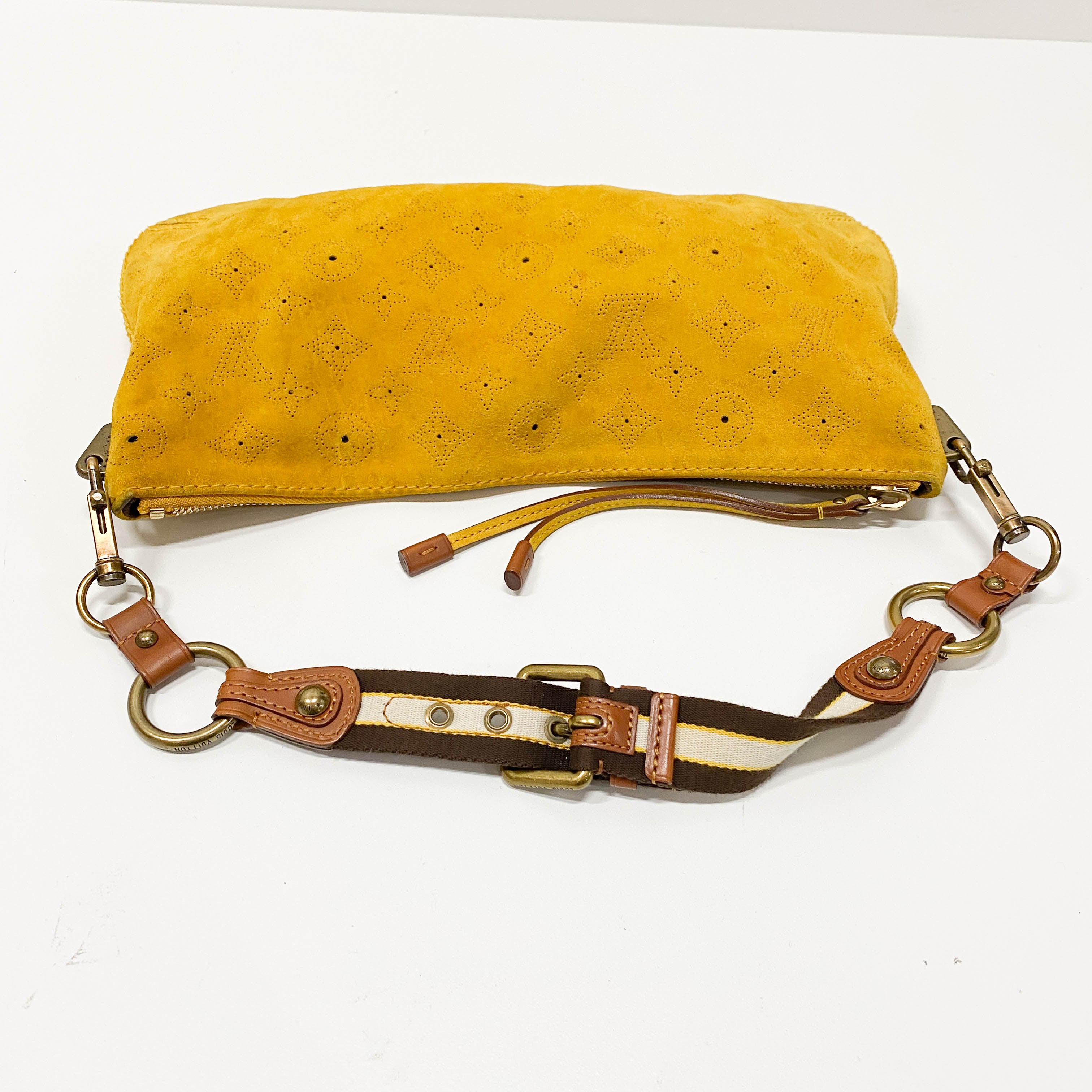 Onatah Yellow Monogram Suede Bag