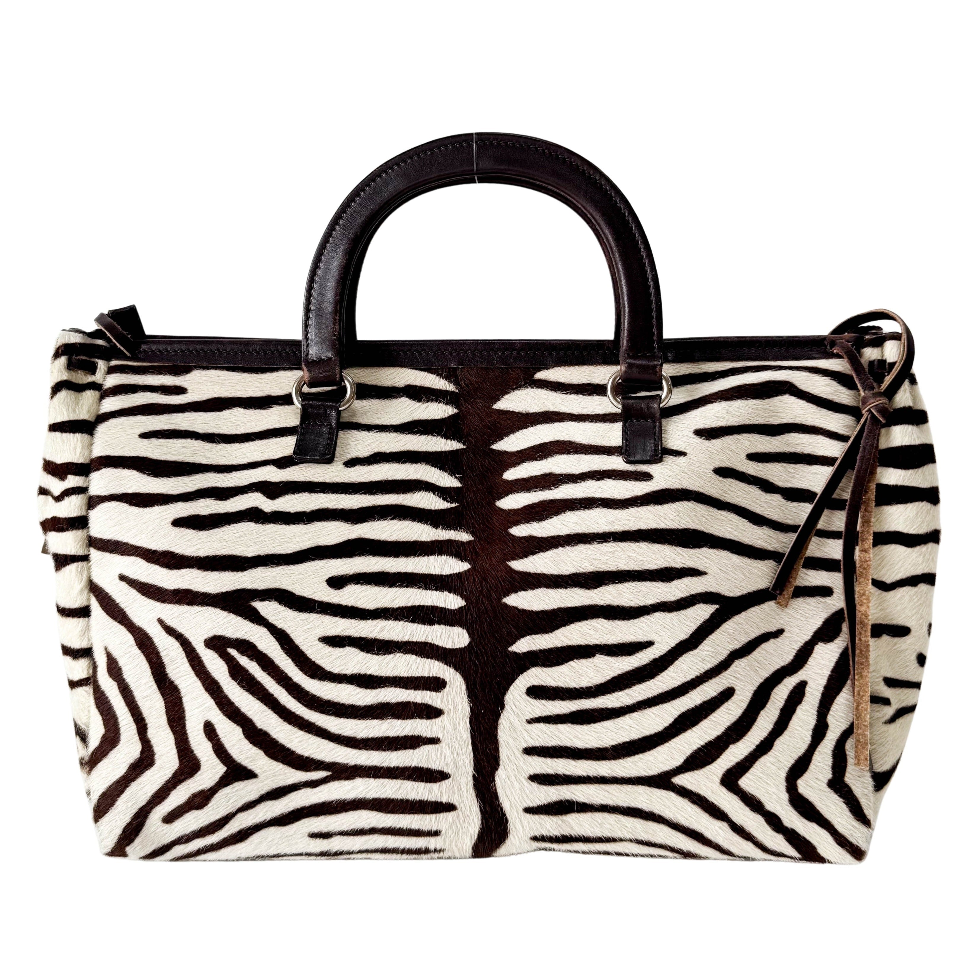 Pony Hair Zebra Print Totes