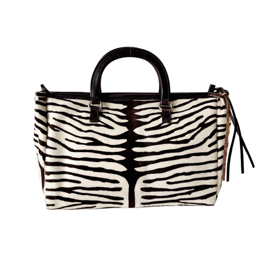 Pony Hair Zebra Print Totes