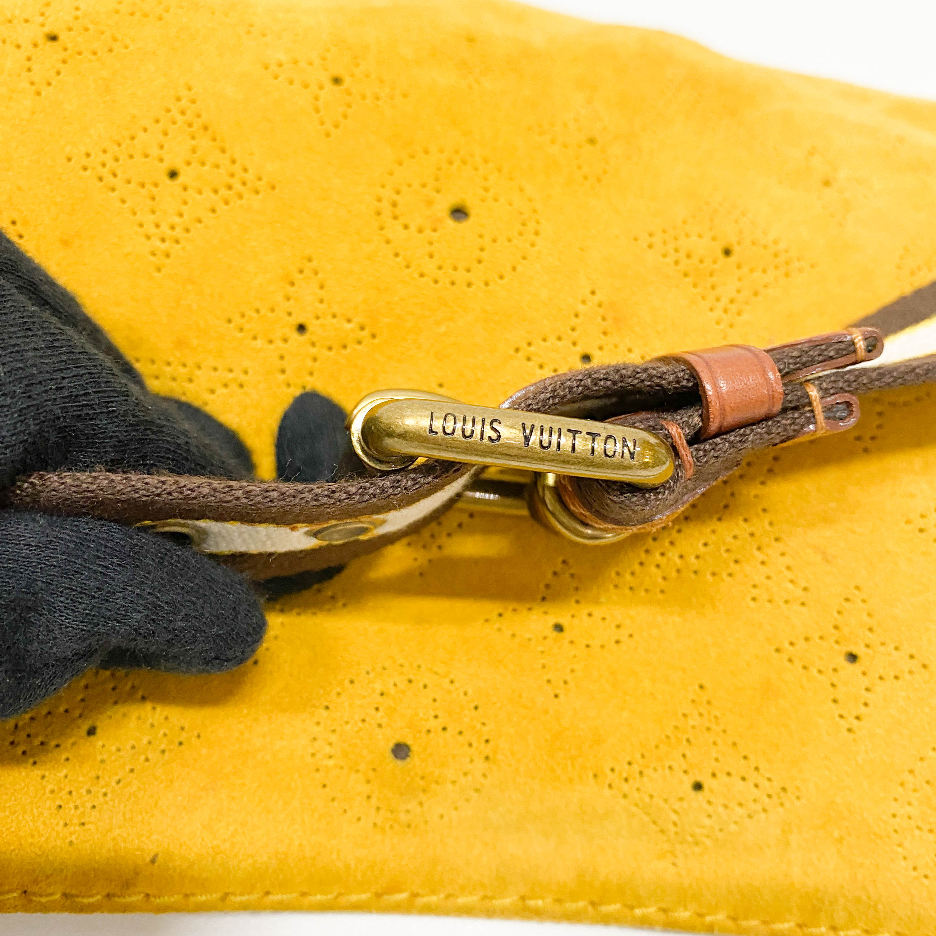 Onatah Yellow Monogram Suede Bag