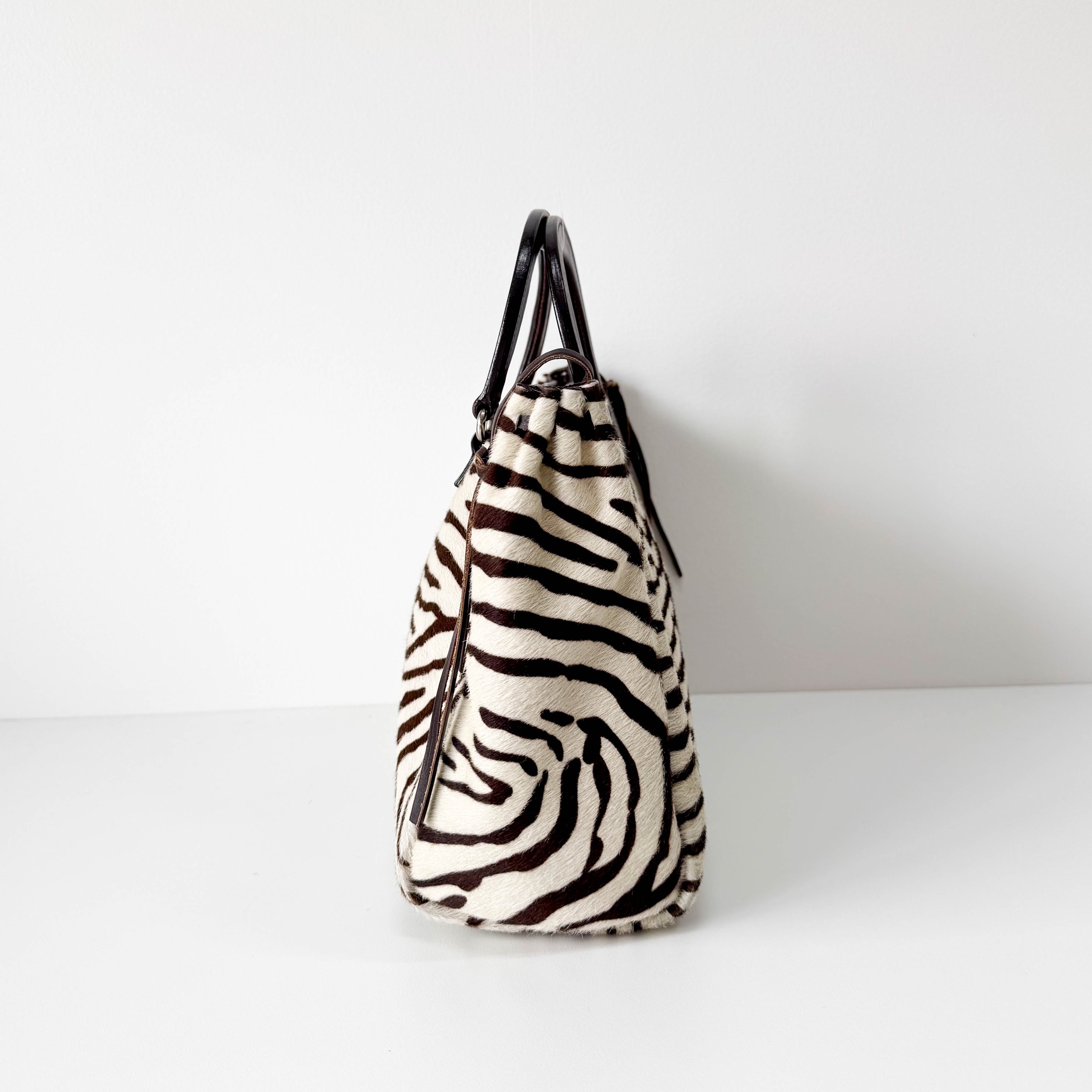 Pony Hair Zebra Print Totes
