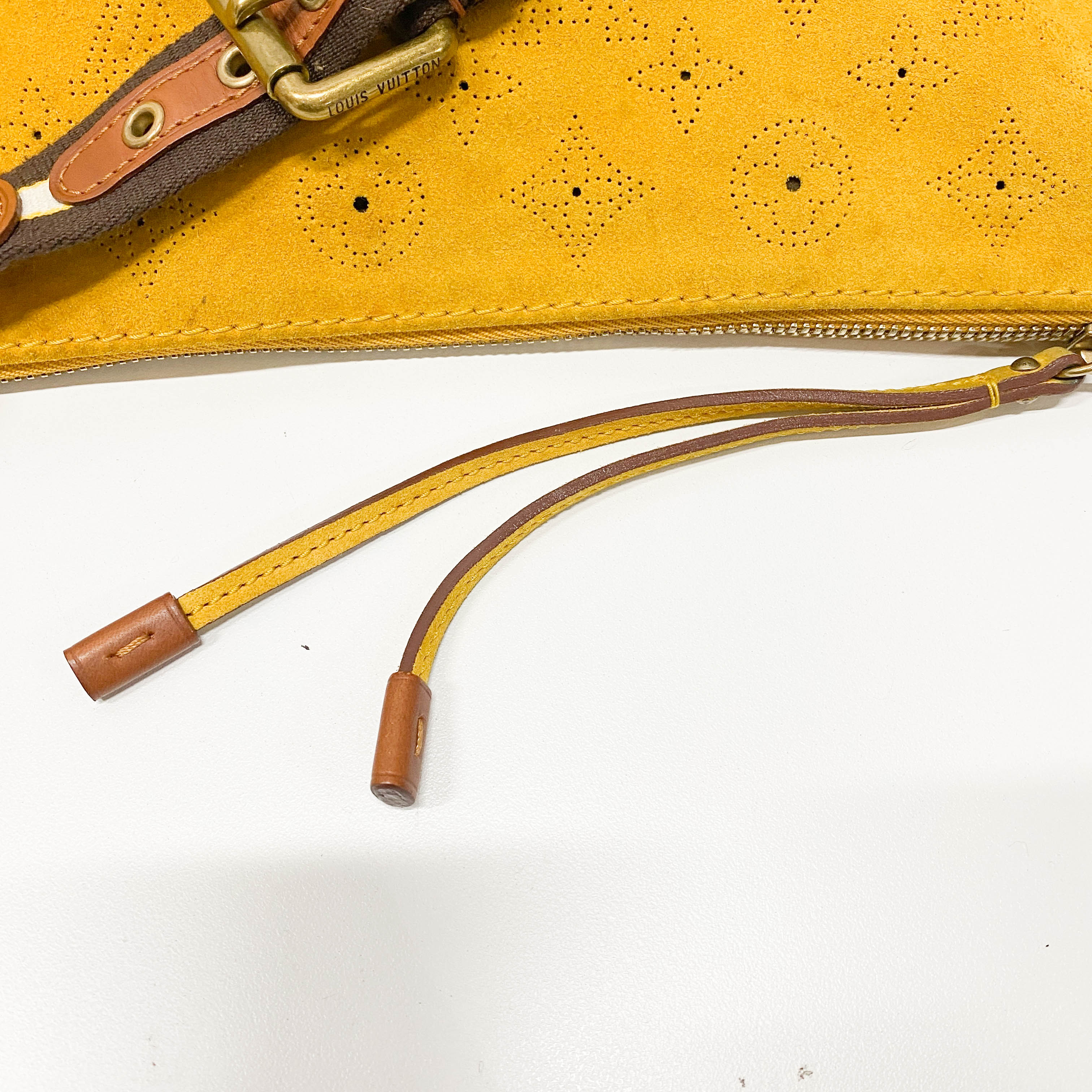 Onatah Yellow Monogram Suede Bag