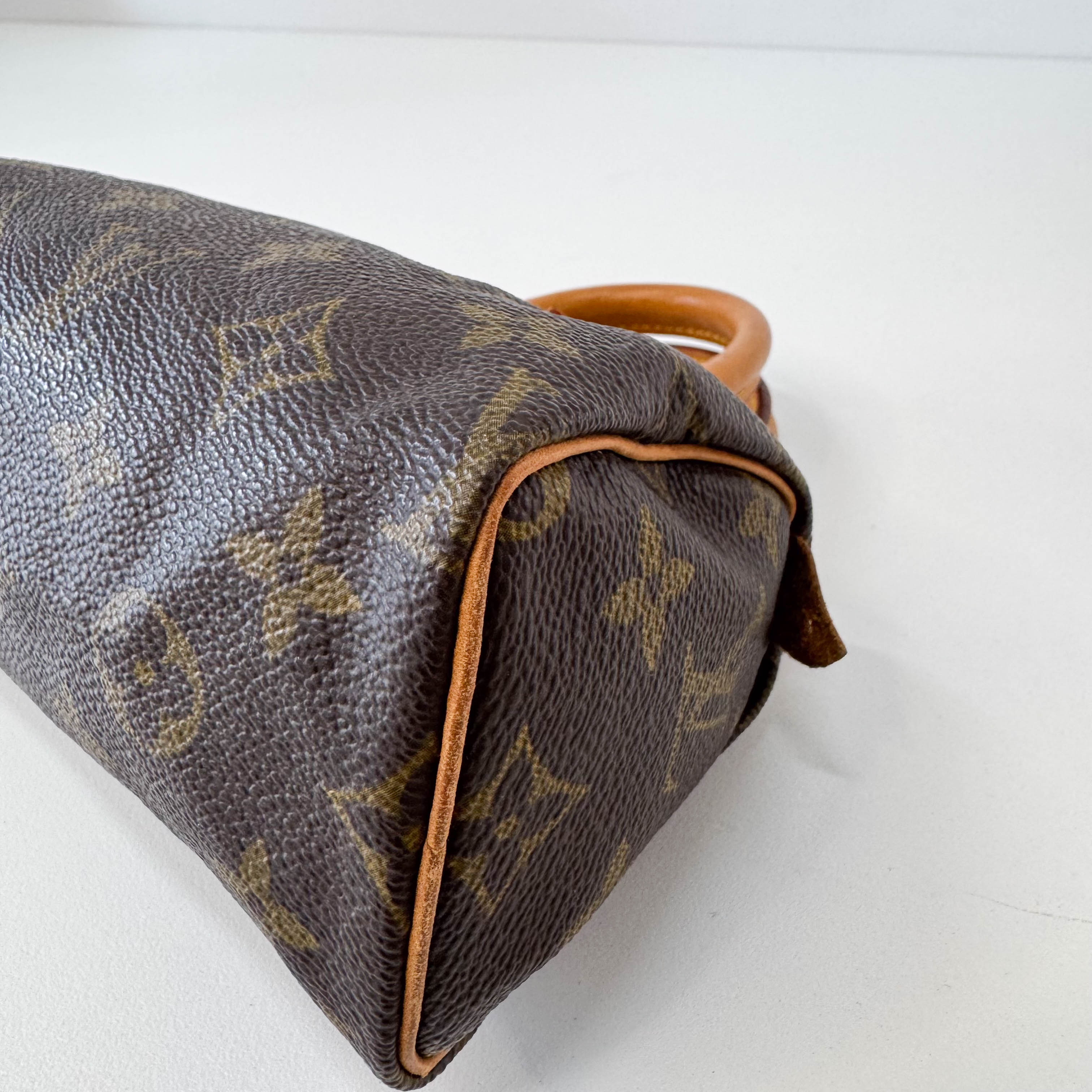 Mini Speedy Brown Monogram Leather Handbag