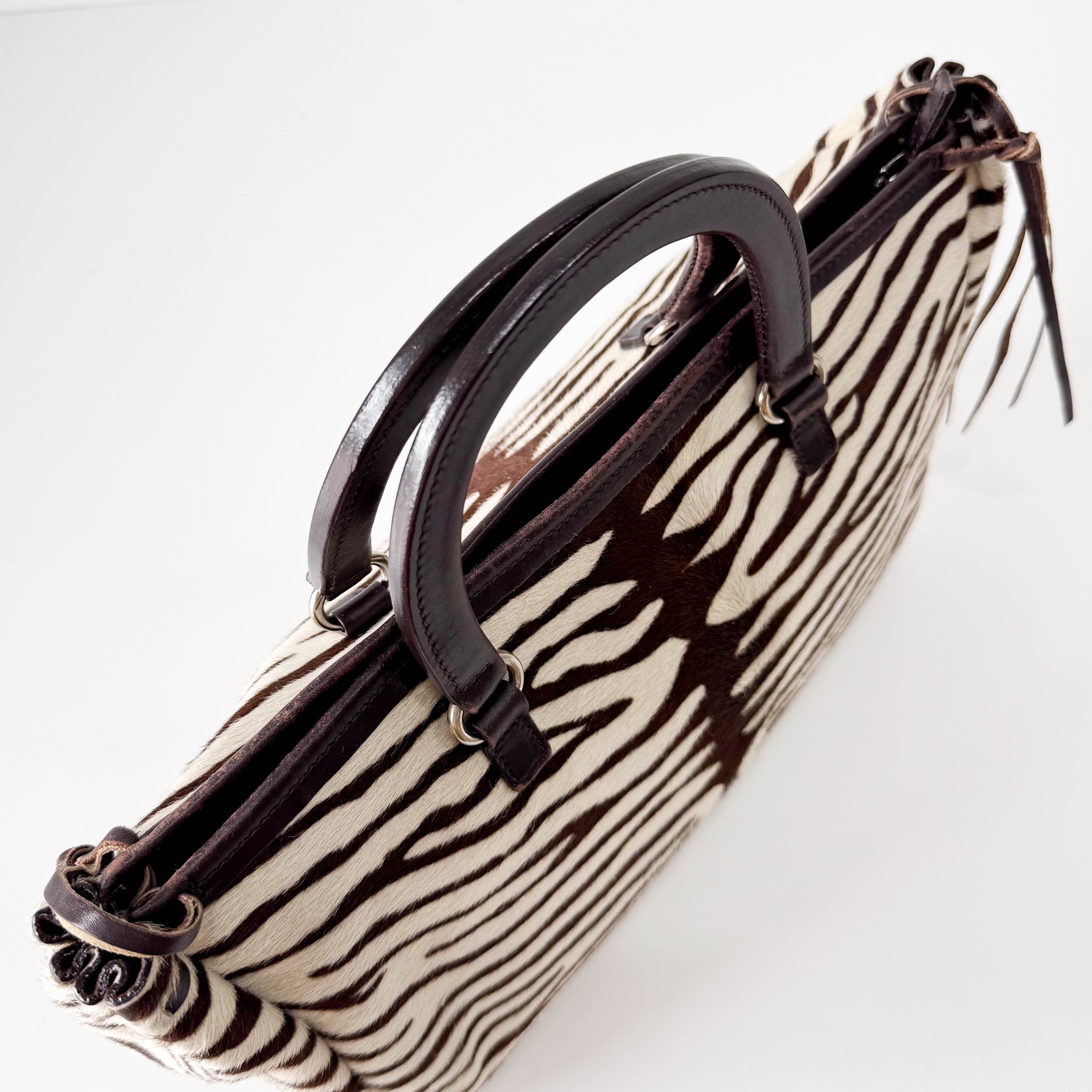 Pony Hair Zebra Print Totes