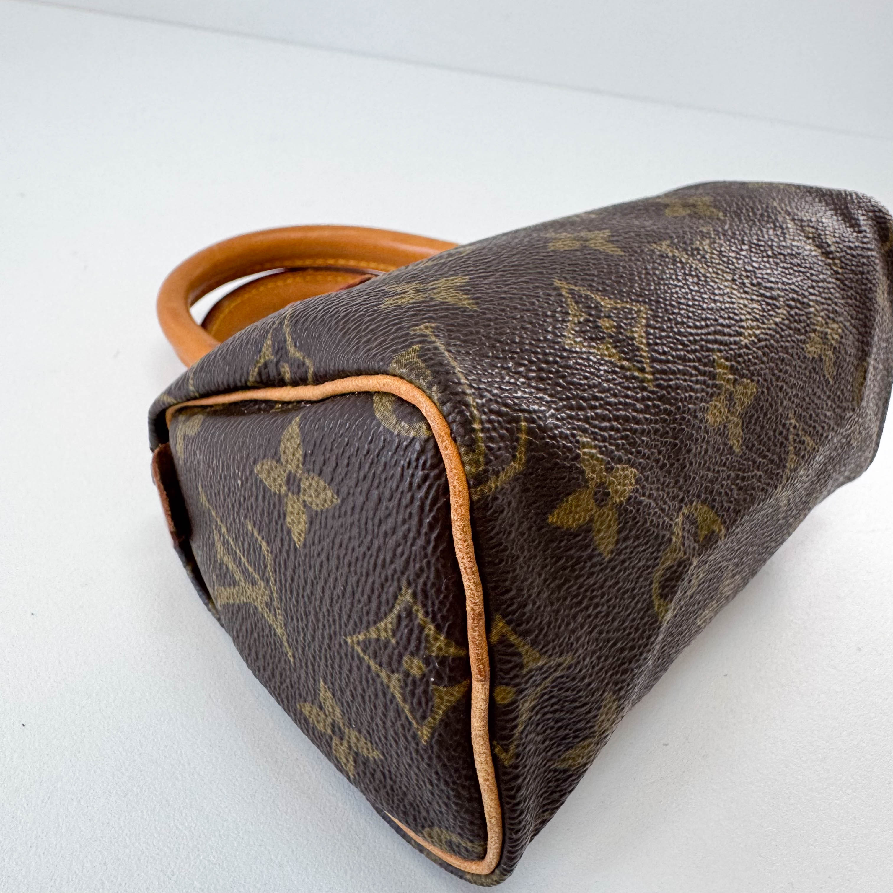 Mini Speedy Brown Monogram Leather Handbag