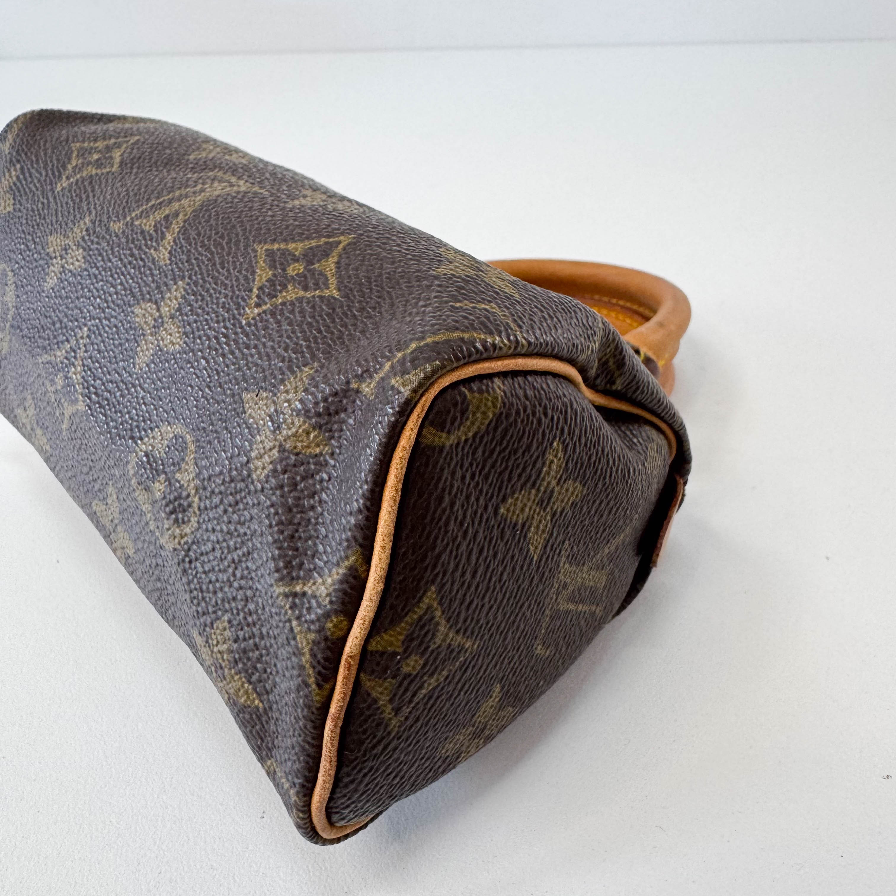 Mini Speedy Brown Monogram Leather Handbag