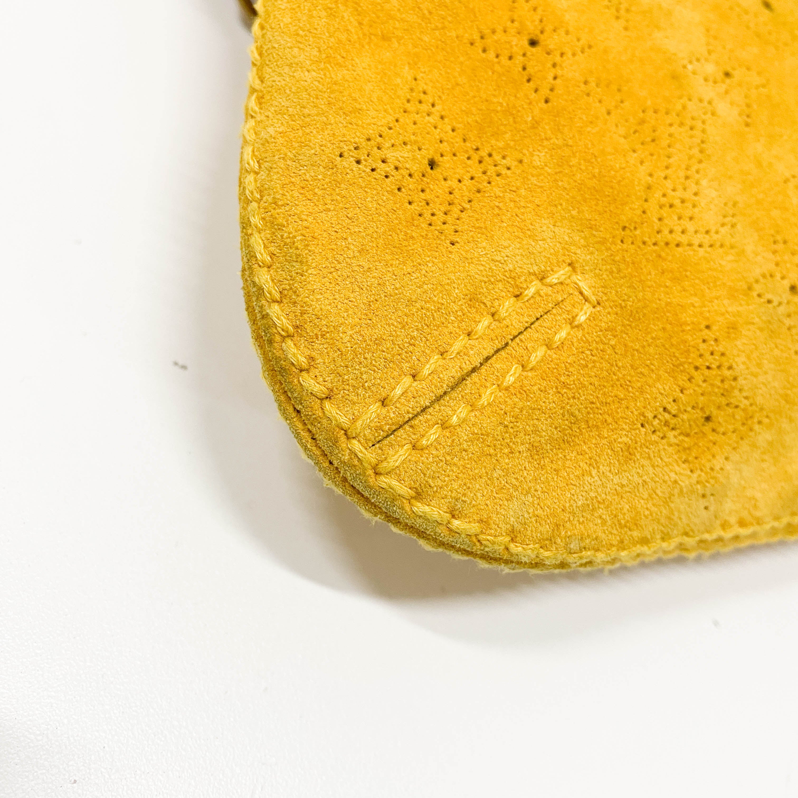 Onatah Yellow Monogram Suede Bag