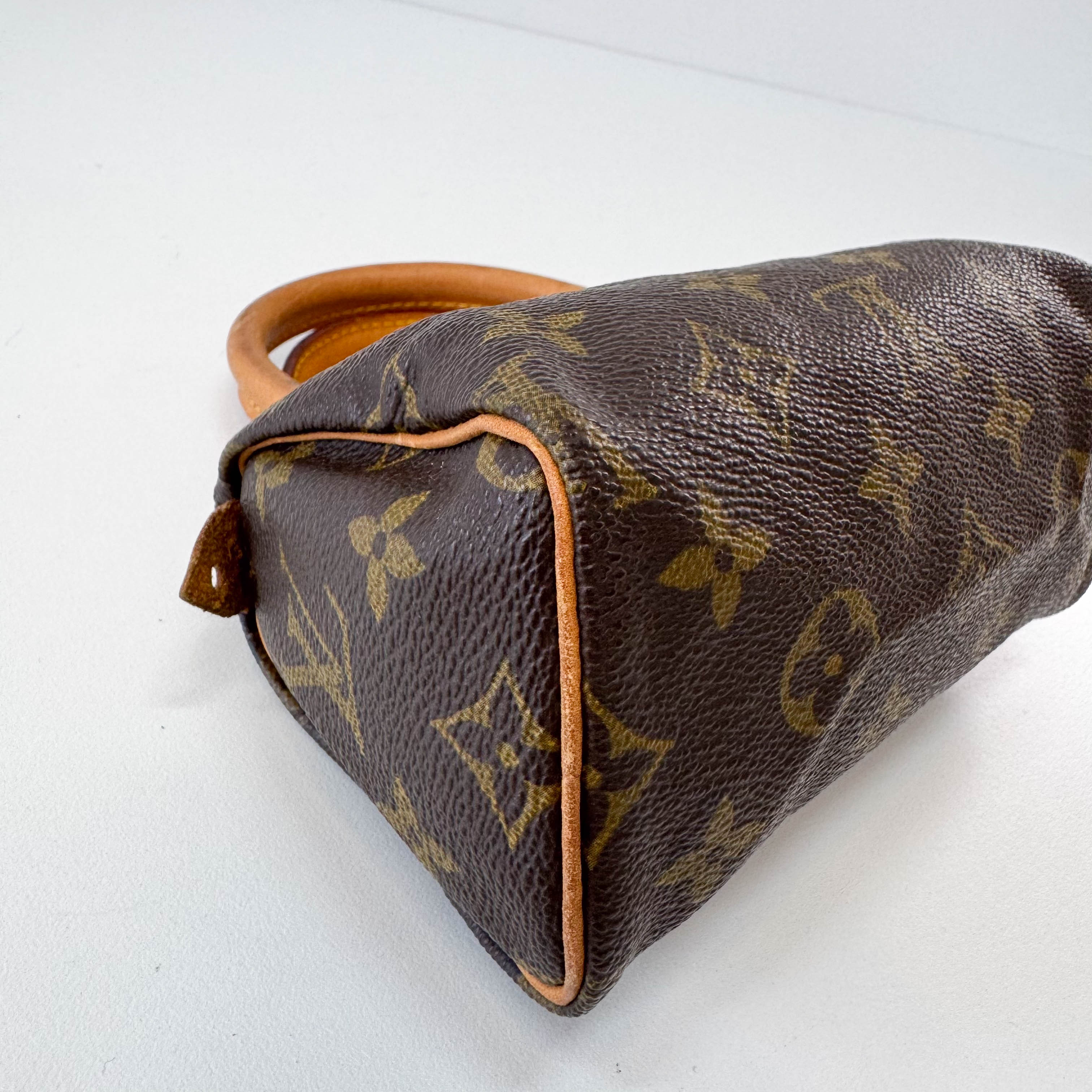 Mini Speedy Brown Monogram Leather Handbag