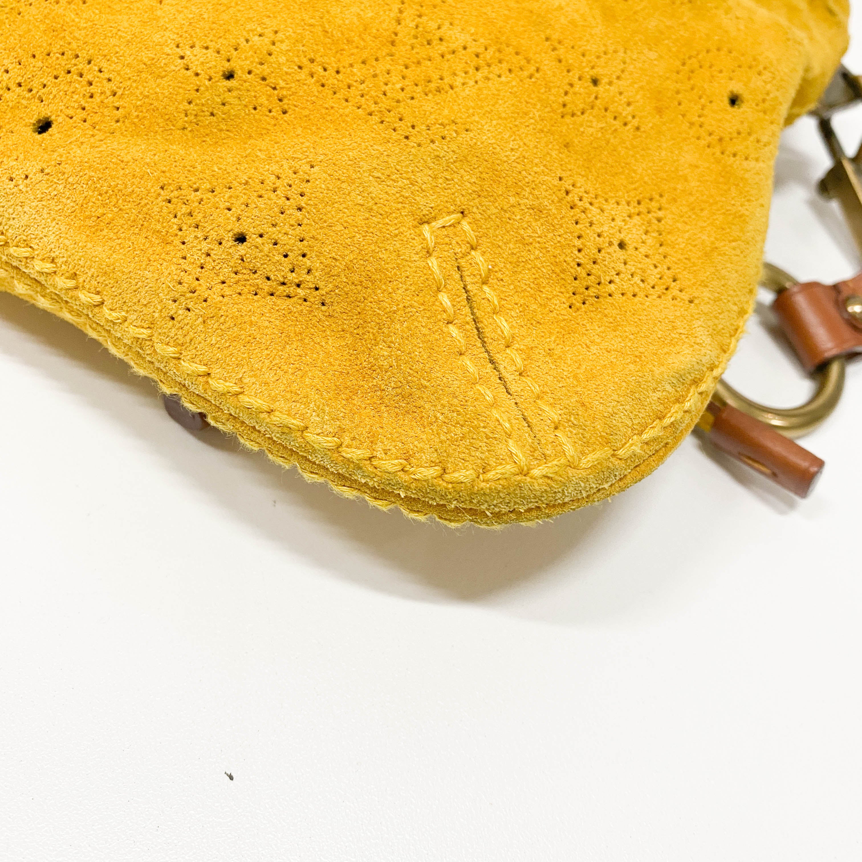 Onatah Yellow Monogram Suede Bag