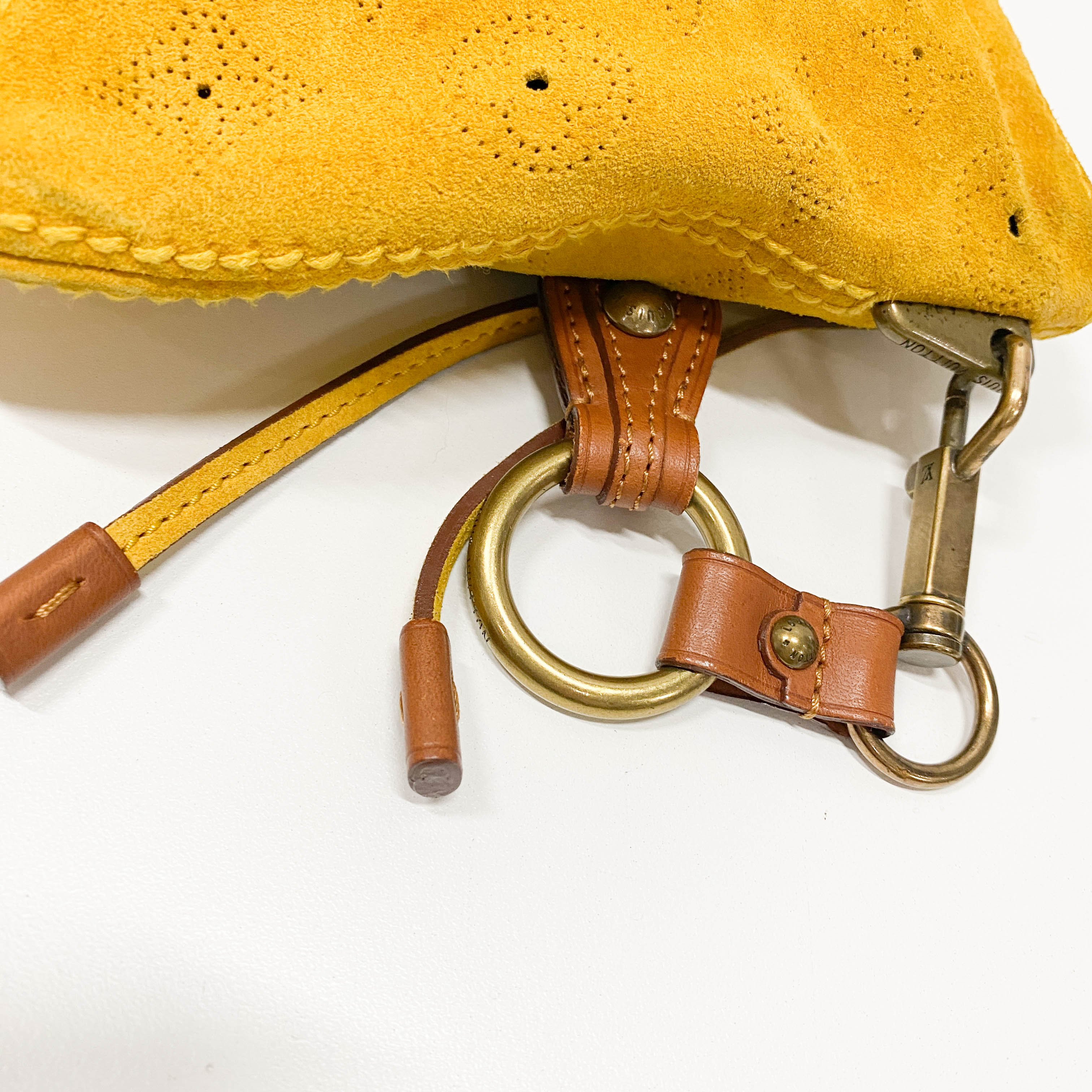 Onatah Yellow Monogram Suede Bag