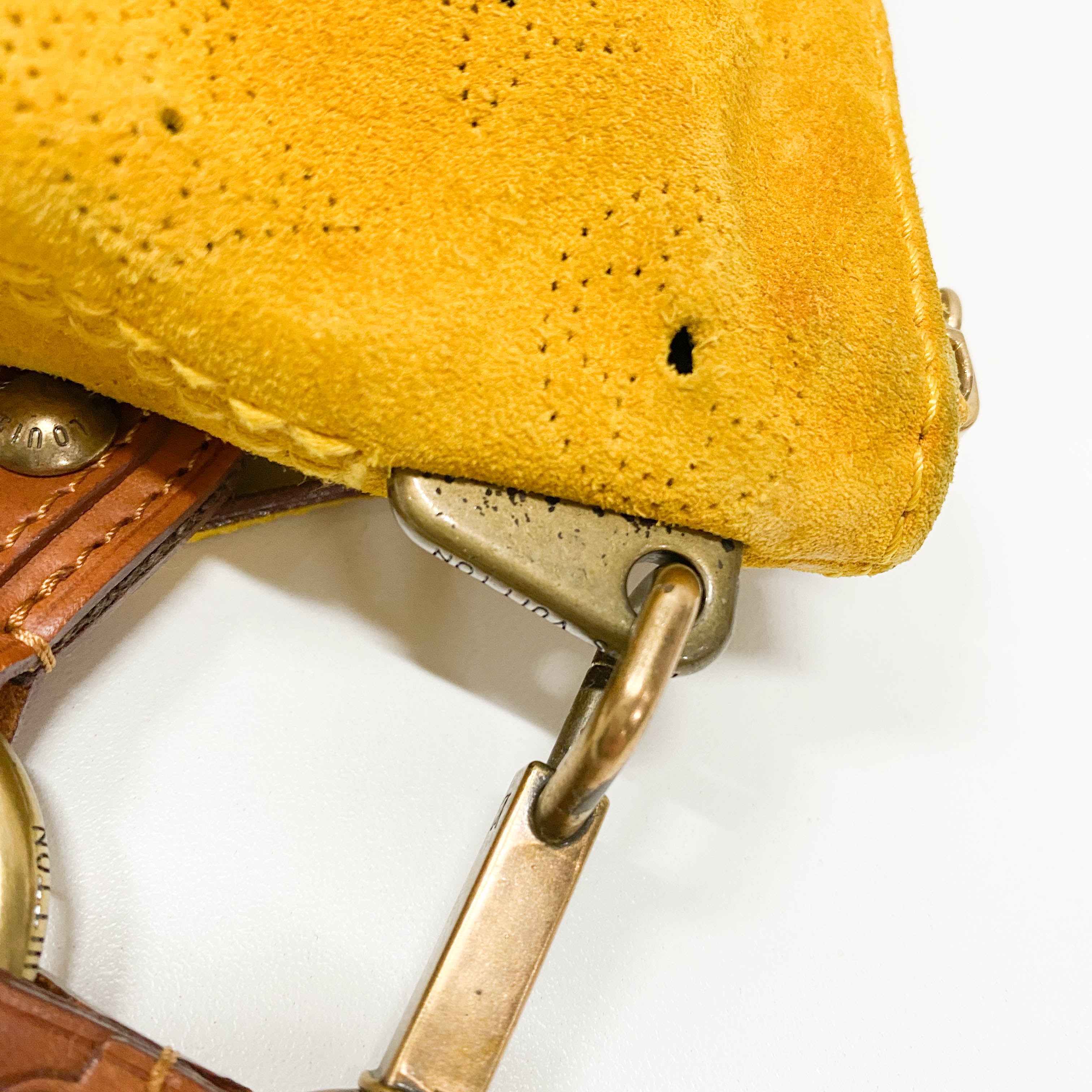 Onatah Yellow Monogram Suede Bag