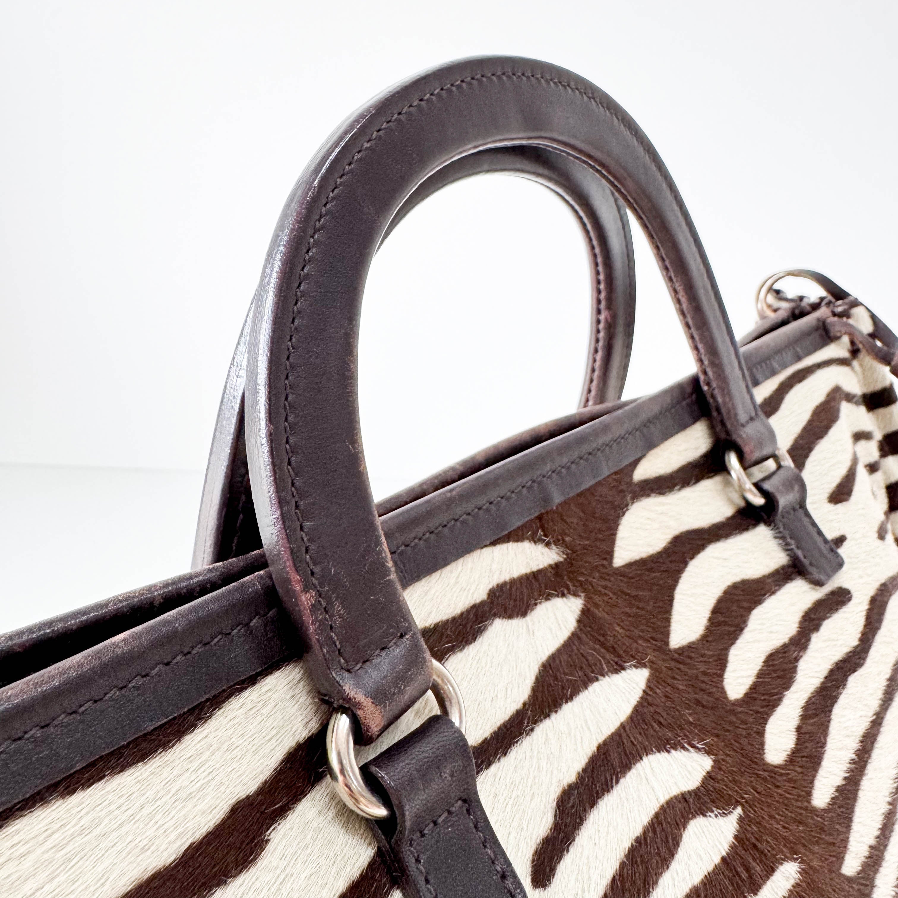Pony Hair Zebra Print Totes