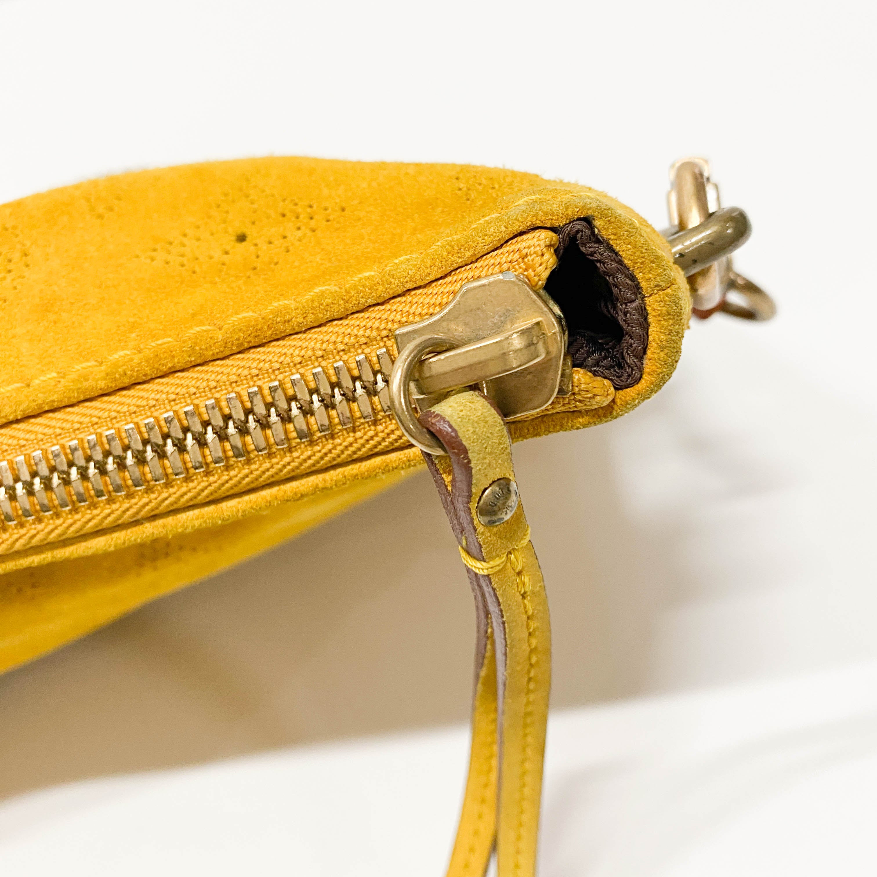 Onatah Yellow Monogram Suede Bag