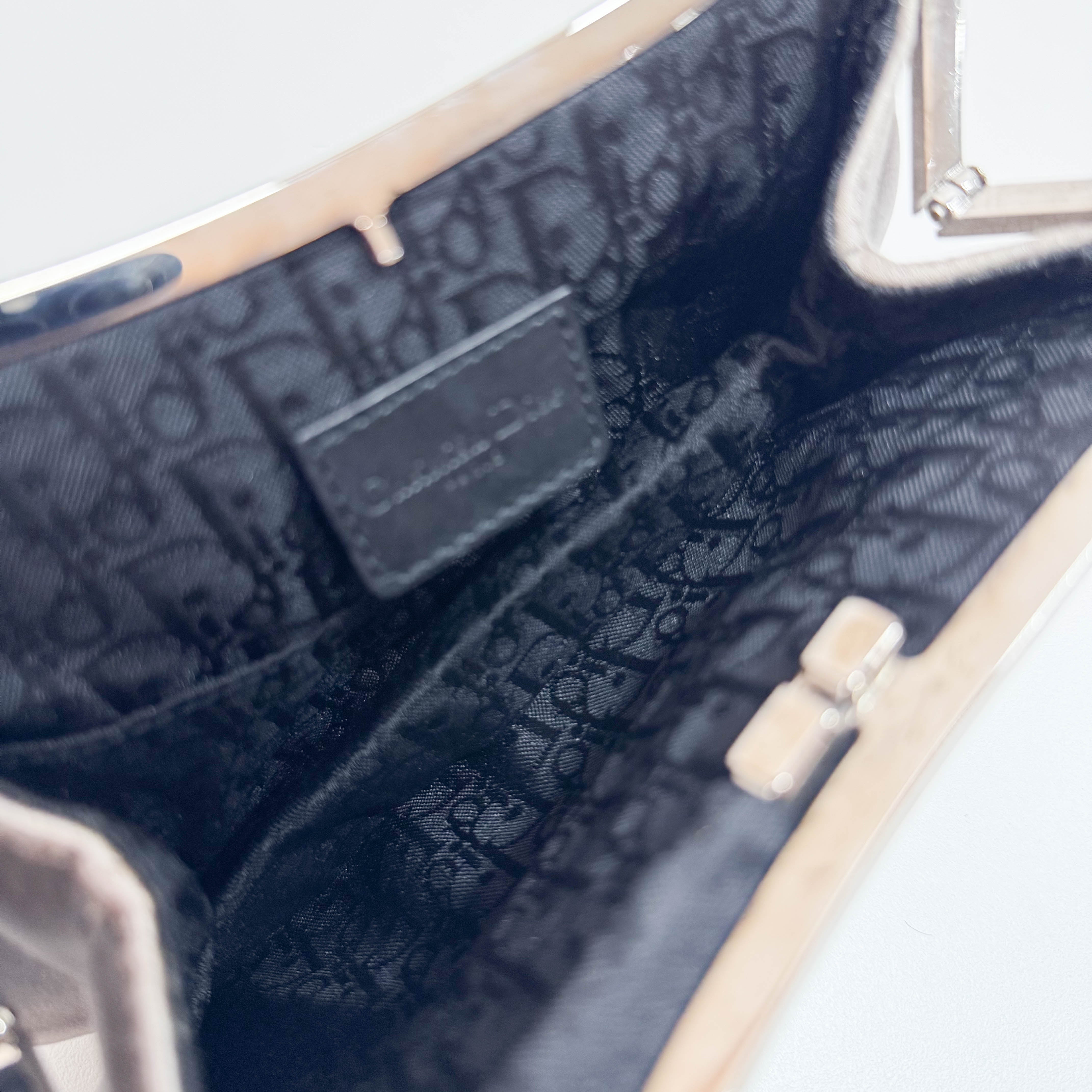 Saddle Mini Grey Satin Clutch Purse Accessory Handbag