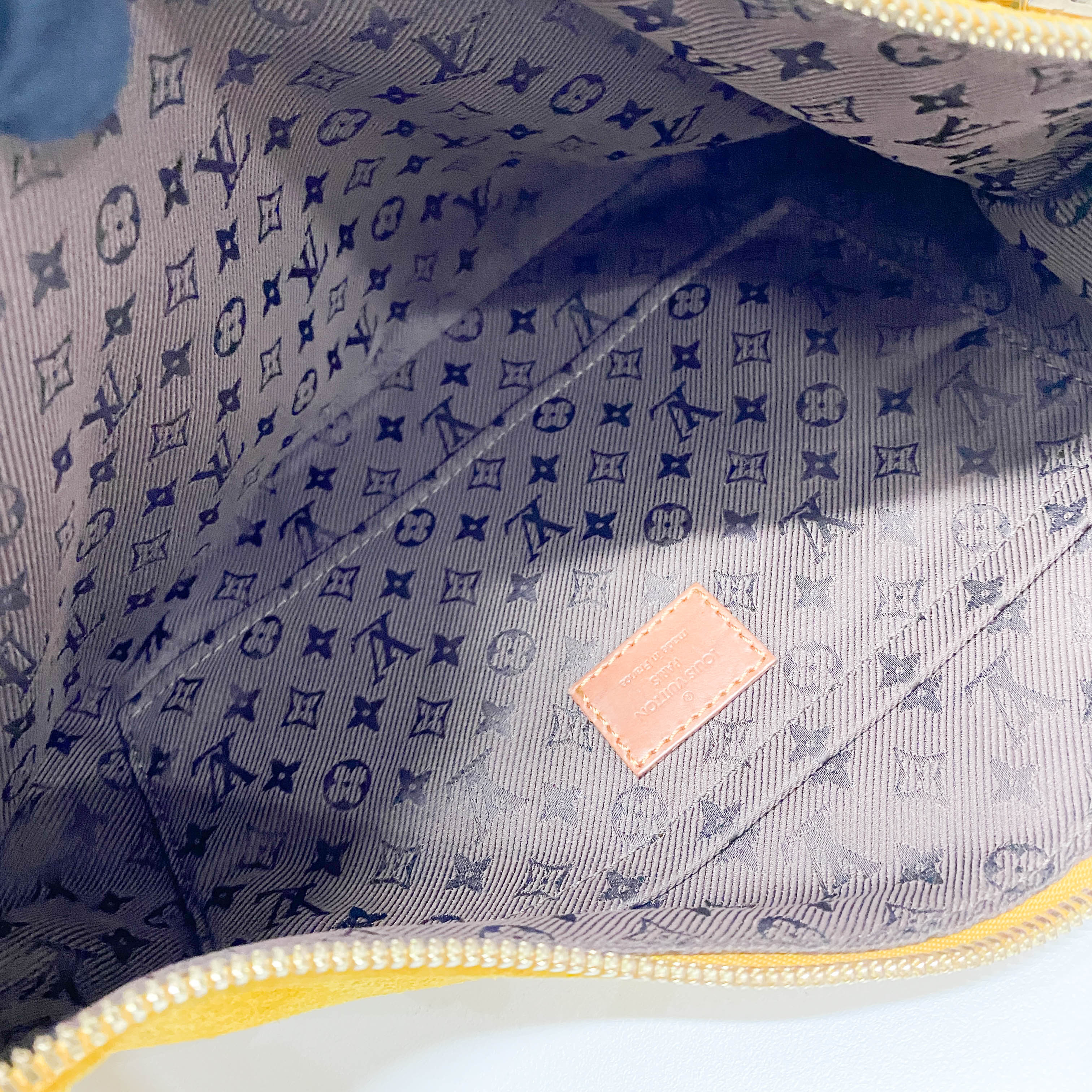 Onatah Yellow Monogram Suede Bag