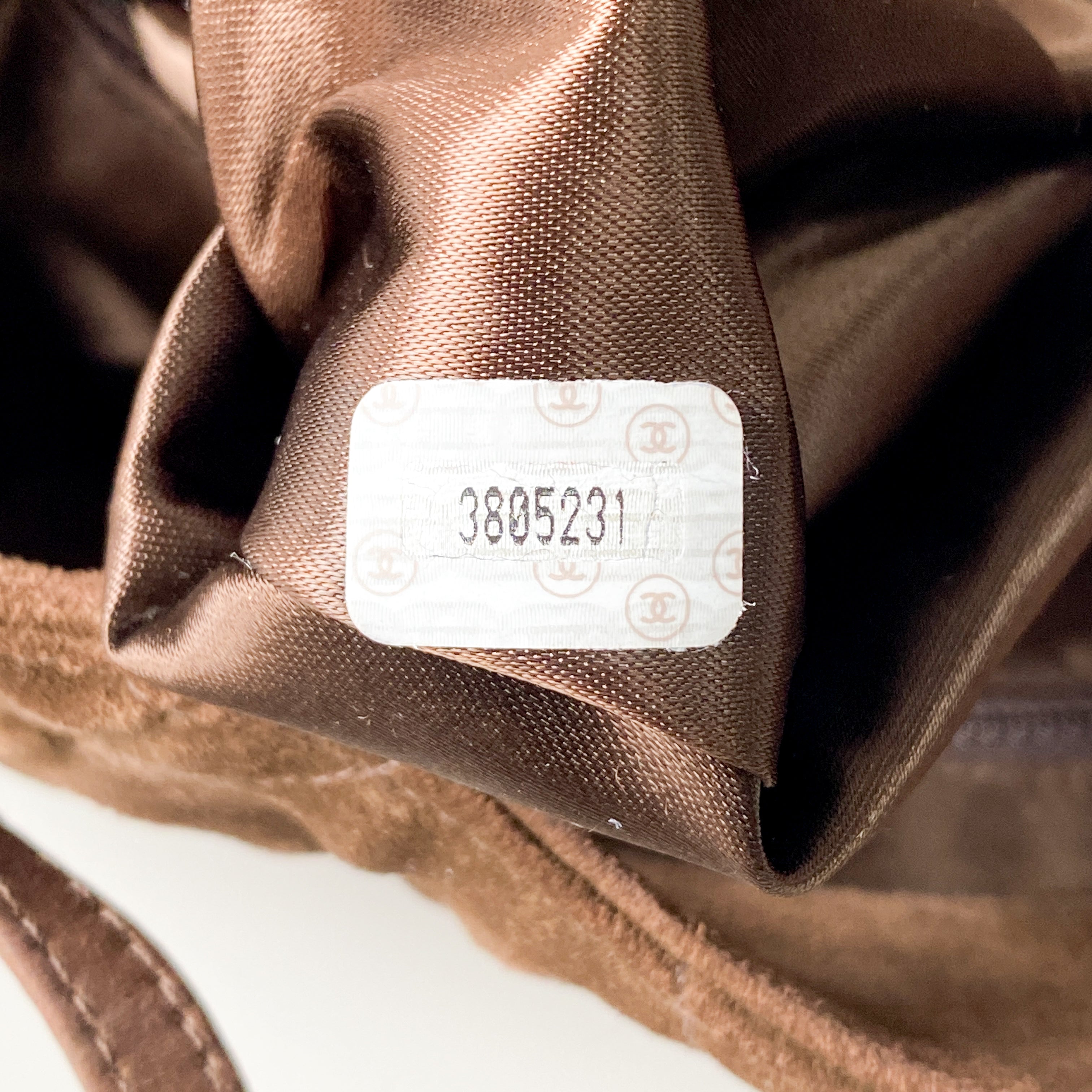 Matelassé Brown Suede Backpack