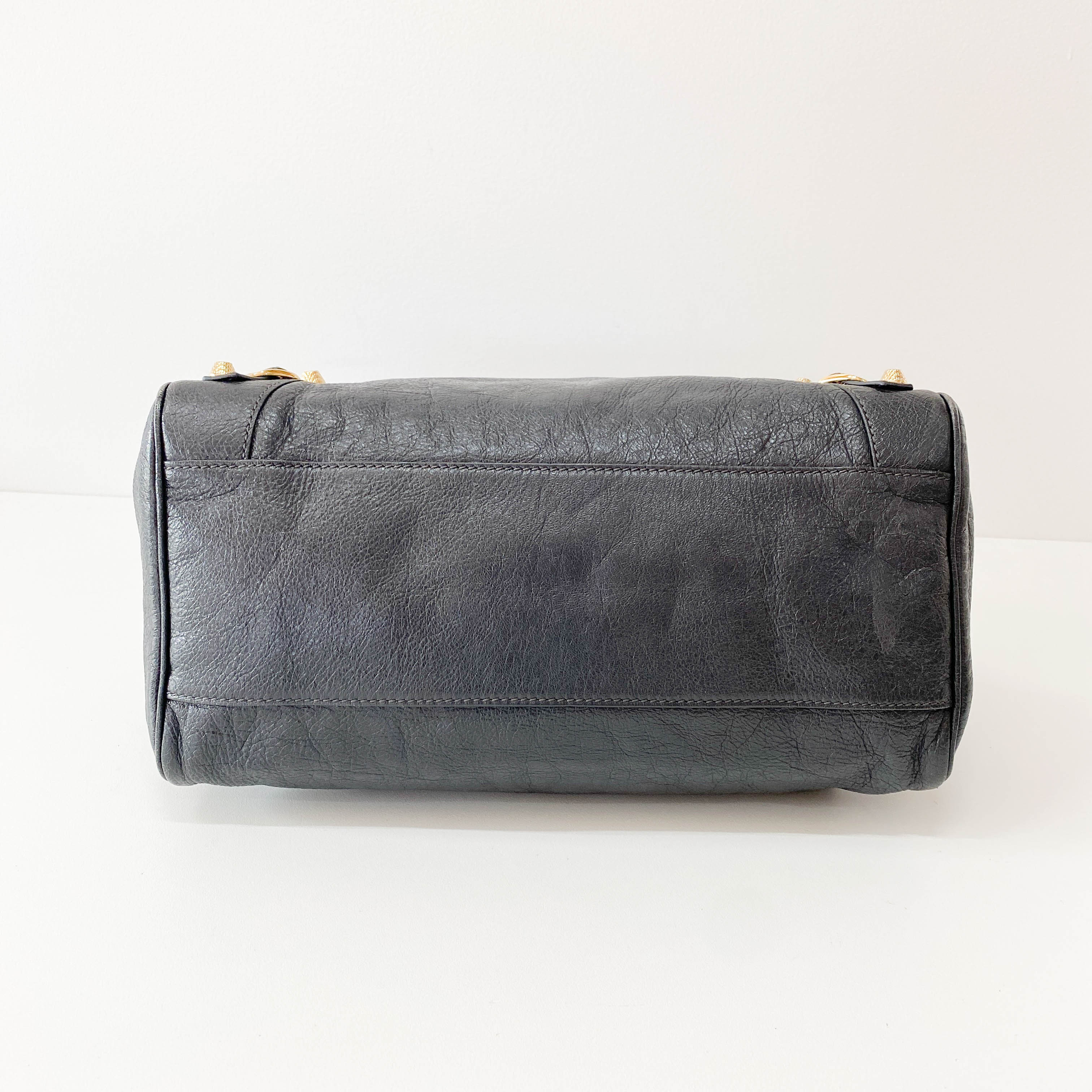 Velo Grey Giant Hardware Shoulder Bag
