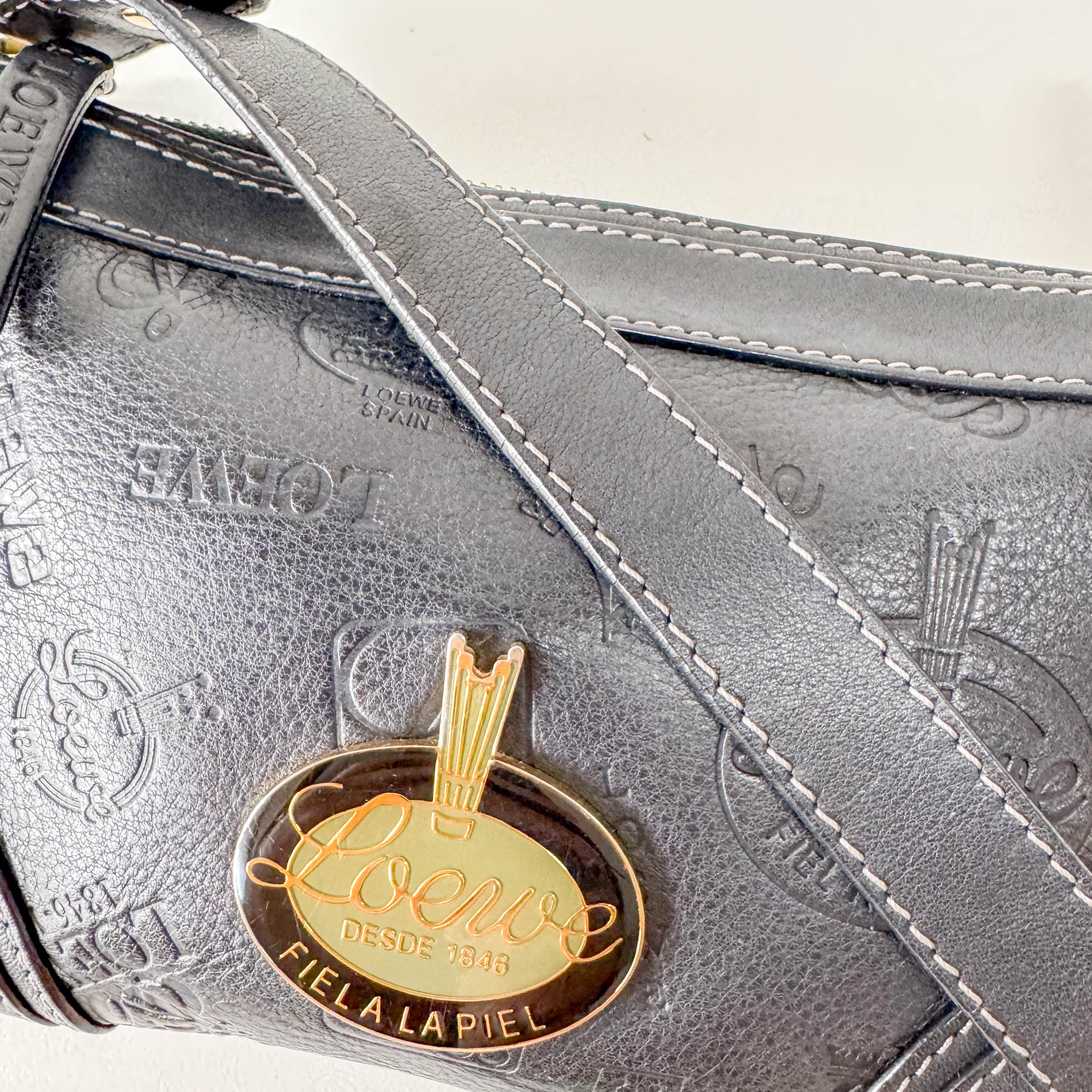 160th Anniversary Leather Black Shoulder Bag