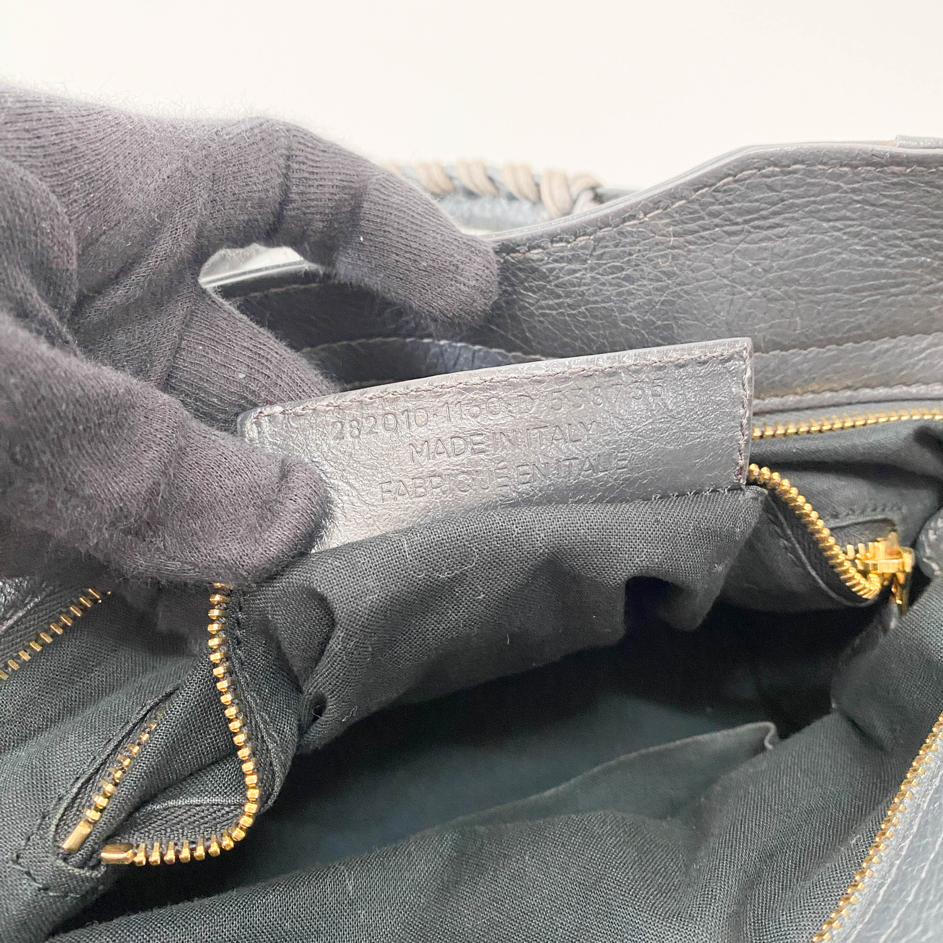 Velo Grey Giant Hardware Shoulder Bag