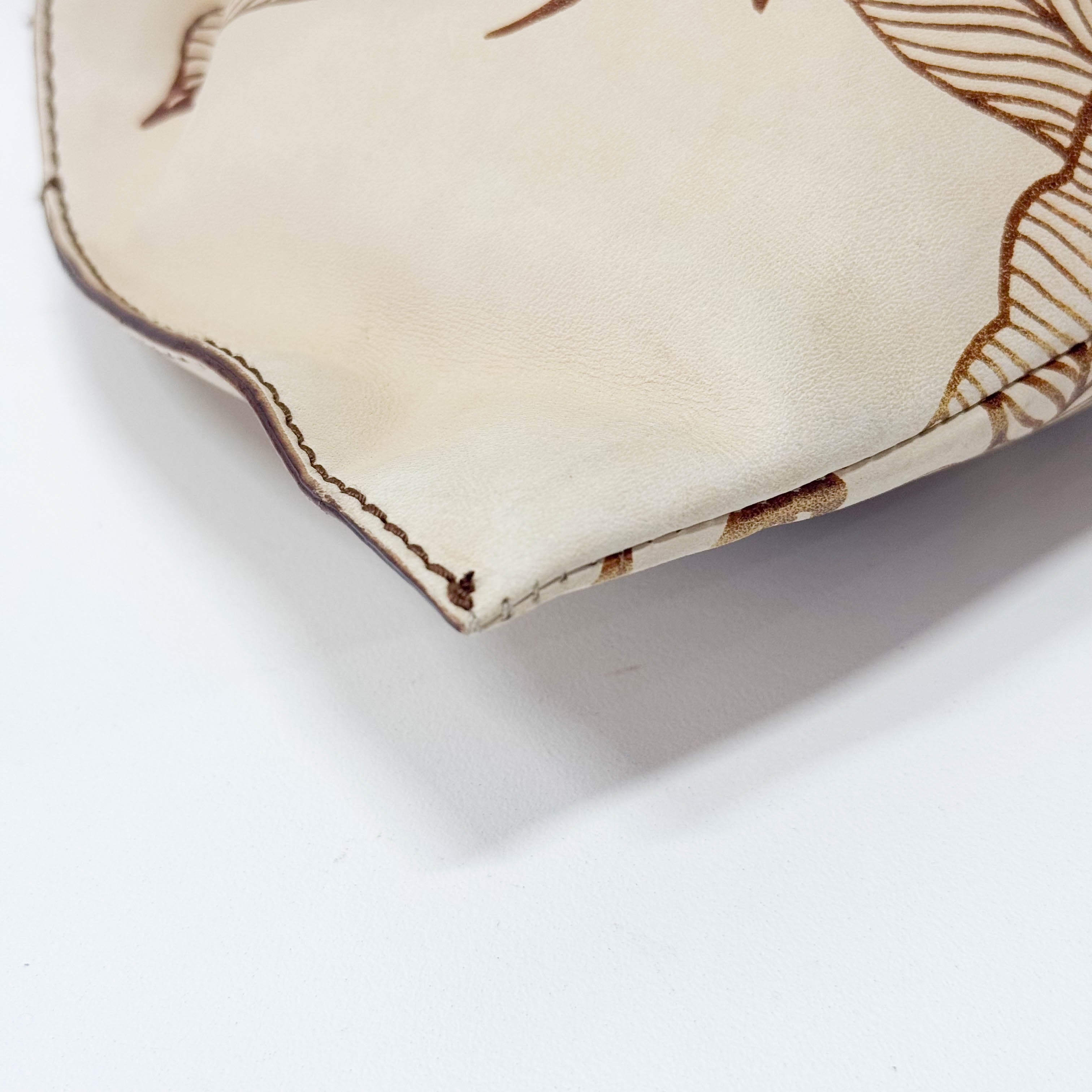 Bamboo Light Brown Leather Handle Bag