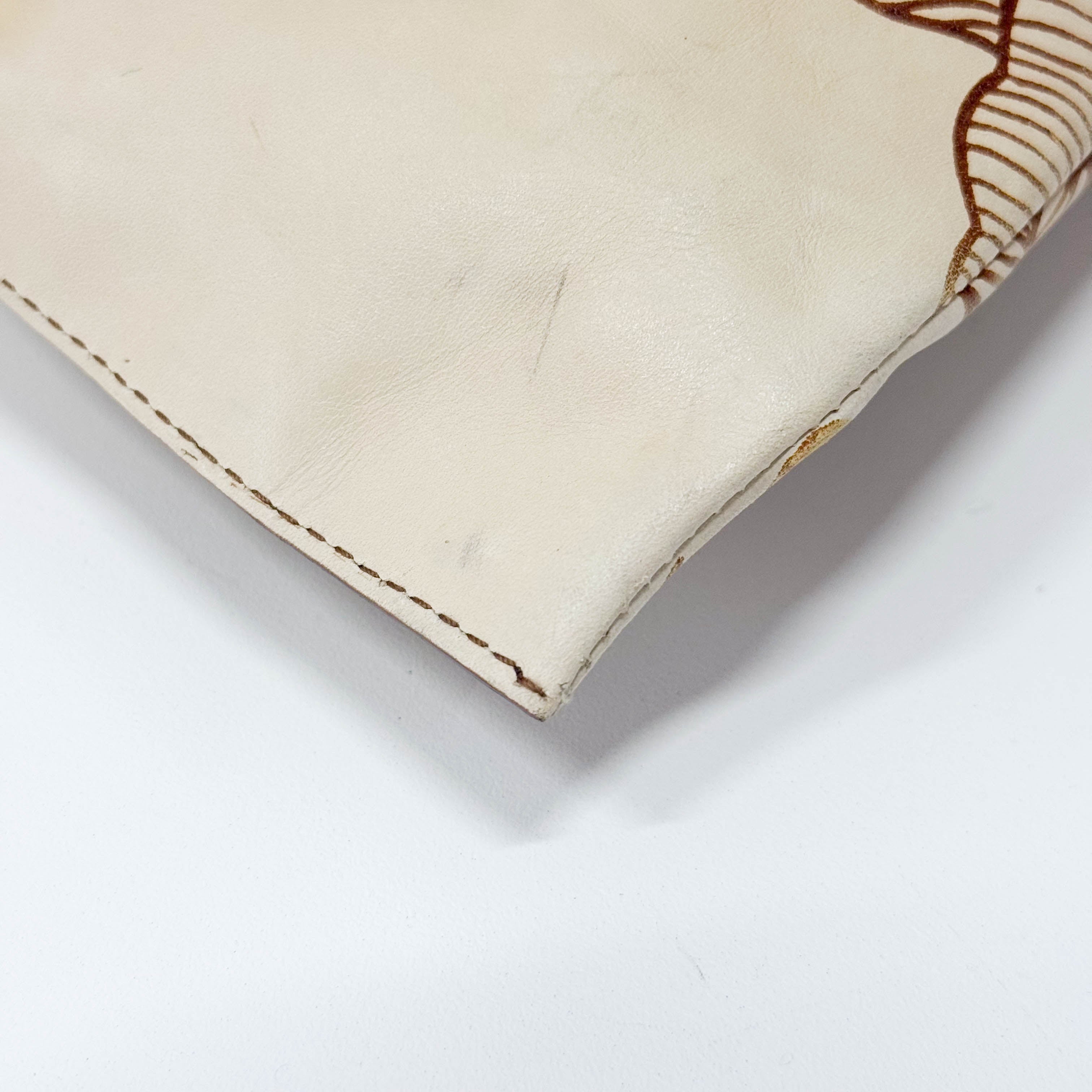 Bamboo Light Brown Leather Handle Bag