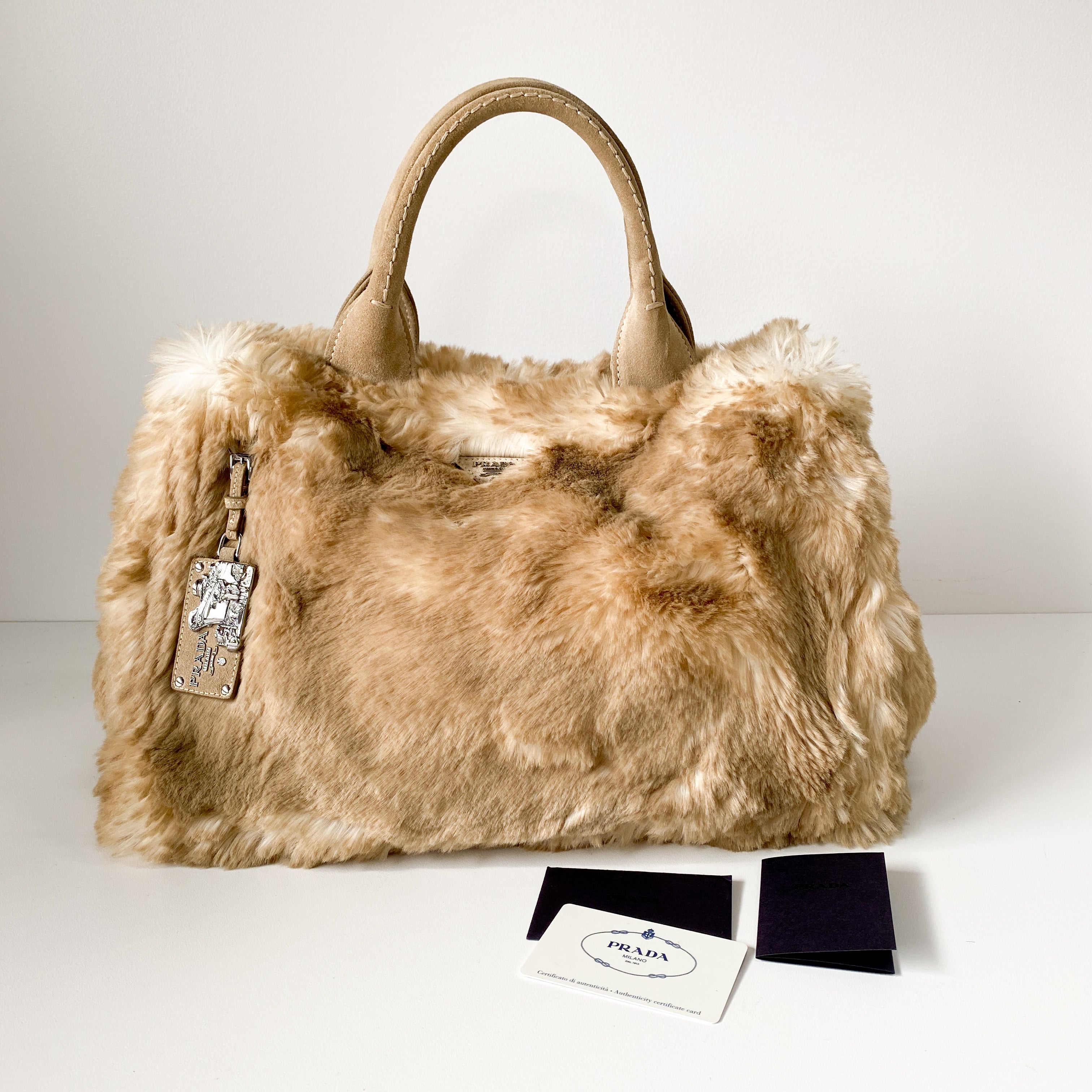 Canapa Beige Fur Tote Bag