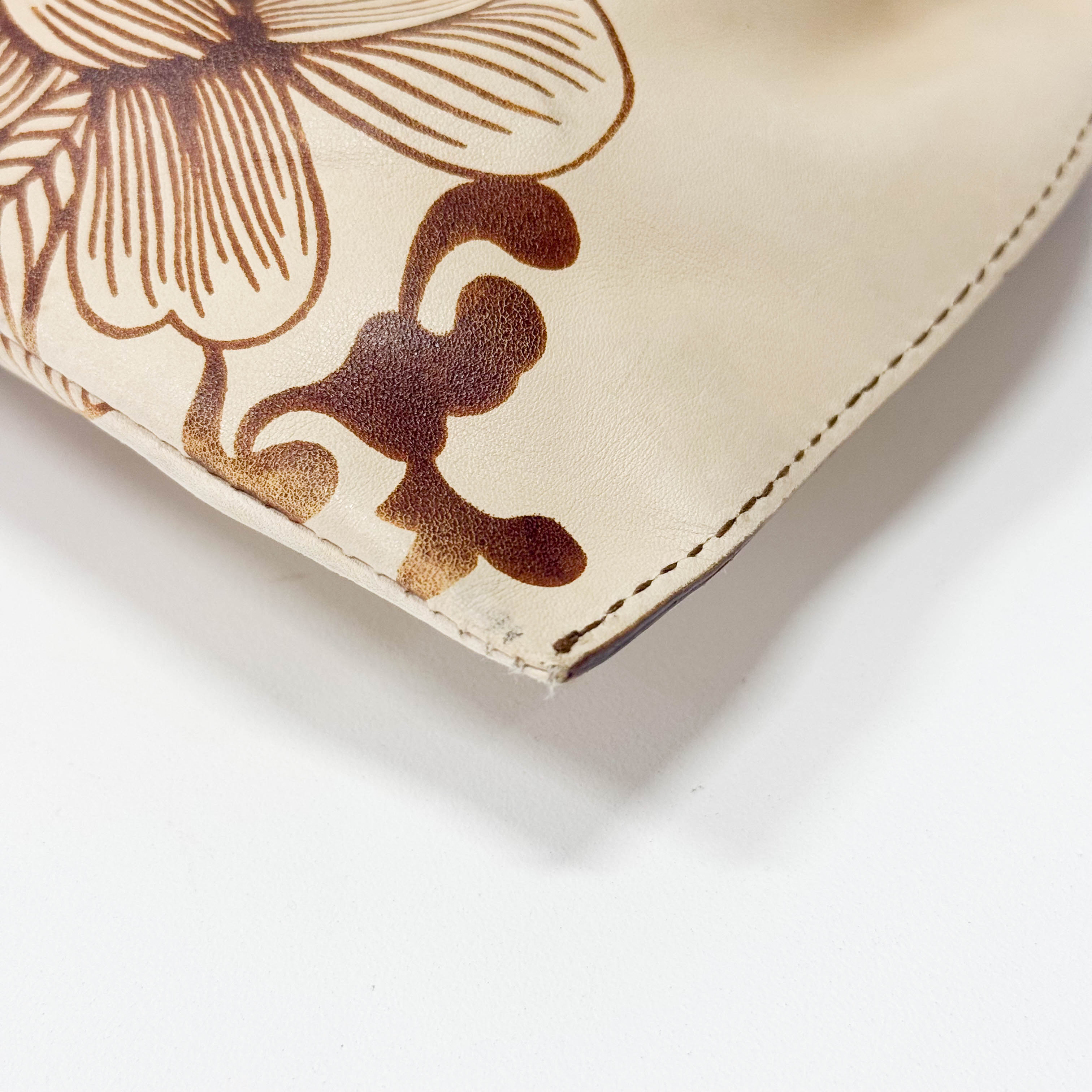 Bamboo Light Brown Leather Handle Bag