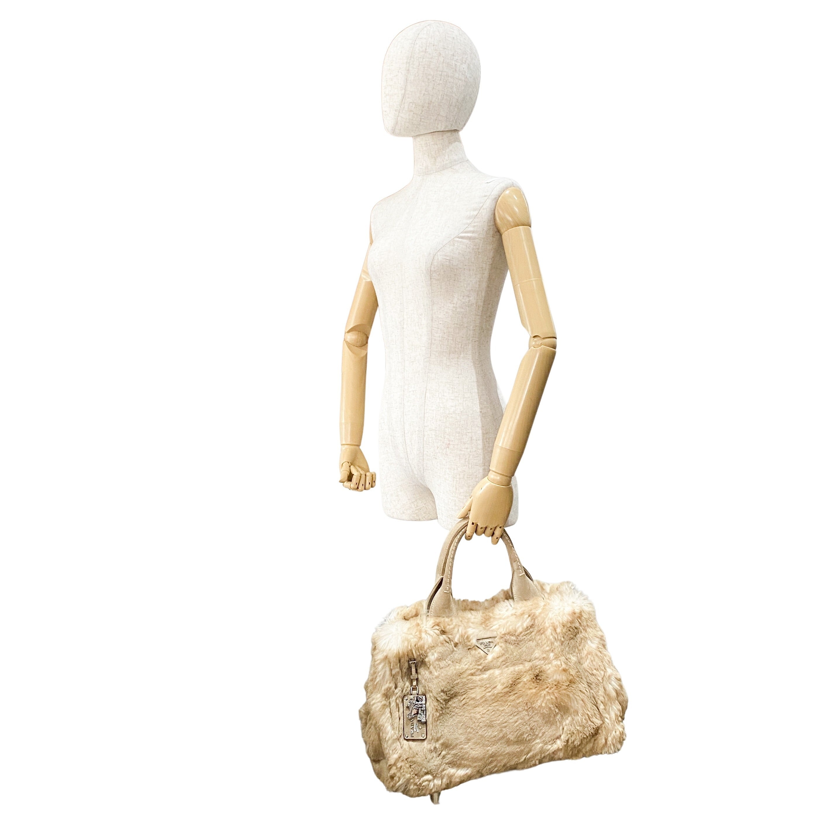 Canapa Beige Fur Tote Bag